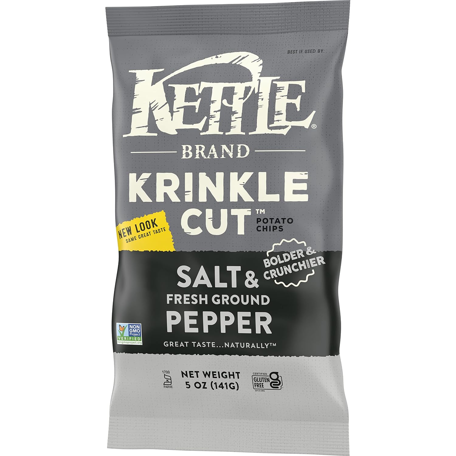 Kettle Brand Krinkle Cut Salt and Fresh Ground Pepper Potato Chips, 13 Oz