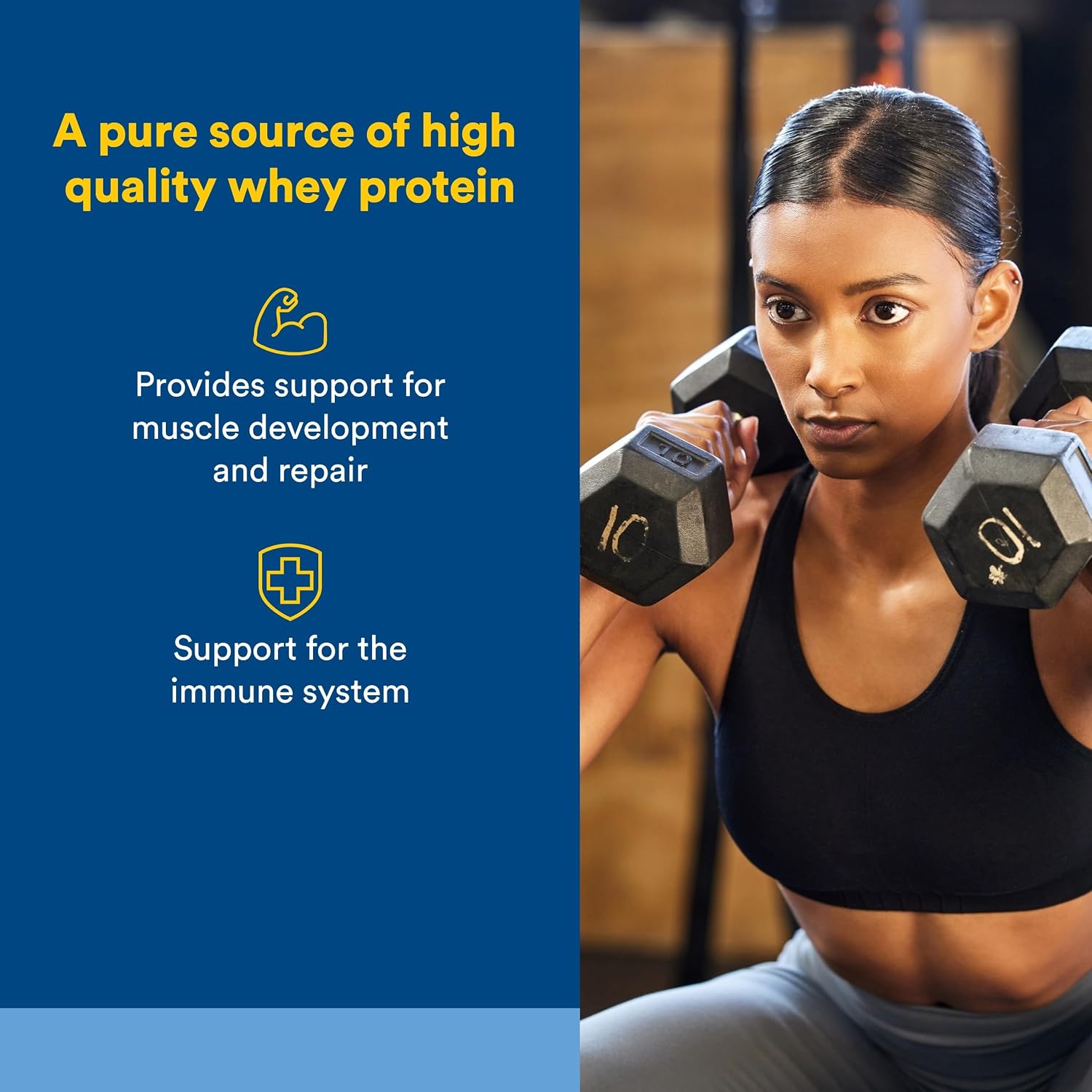 Whey Factors by Natural Factors, Grass Fed Whey Protein Concentrate, Aids Muscle Development and Immune Health, Unflavored, 2 lb
