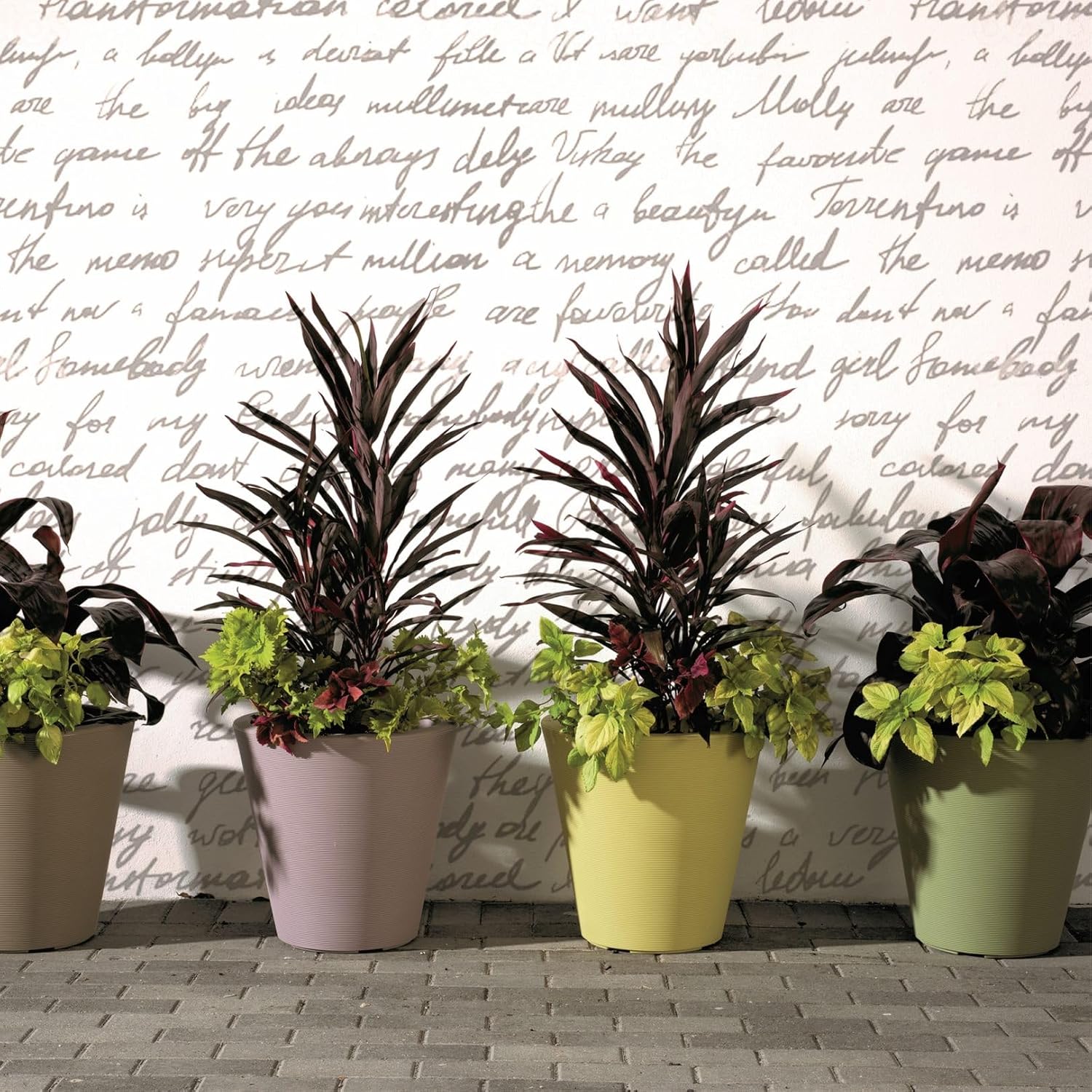 Crescent Garden Madison Planter– Weather-Resistant, Double Walled Indoor/Outdoor Plant Pot with Drain Hole – Durable All-Season Flower Container, 14" W (Cloud White)