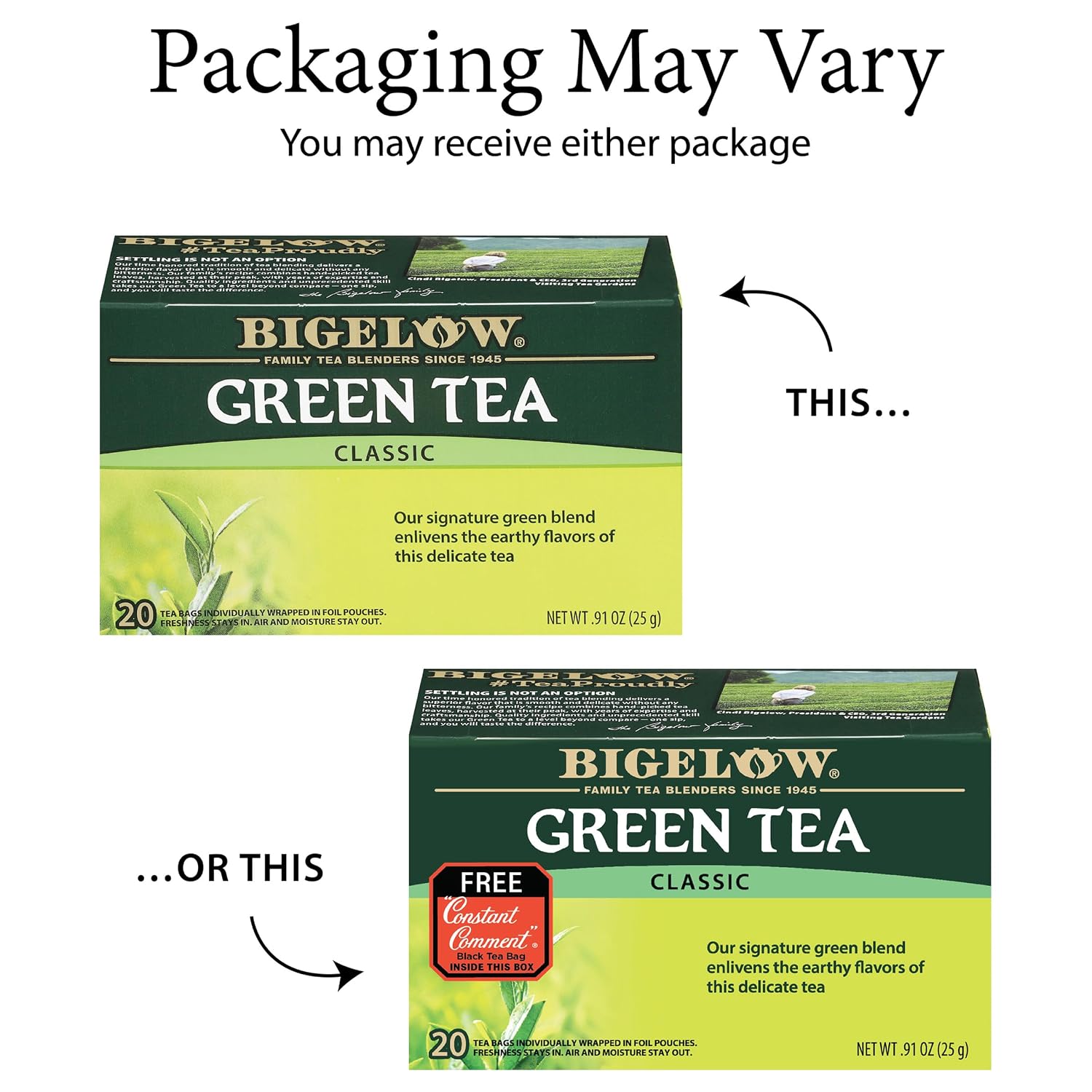 Bigelow Tea Classic Green Tea Bags, 40 Count (Pack of 6)