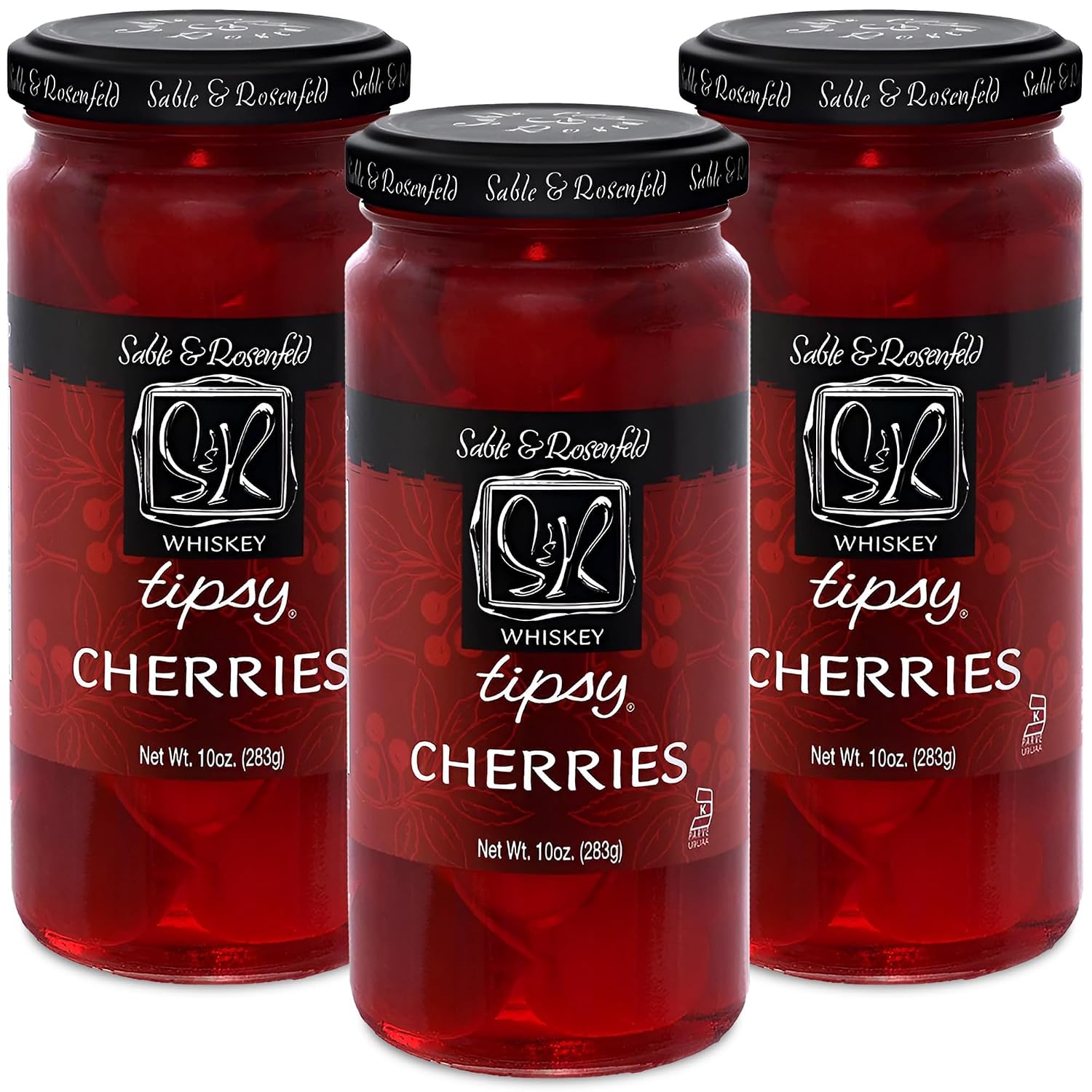 Sable & Rosenfeld Bourbon Tipsy Dark Reserve Cherries, 10 oz, Pack of 1