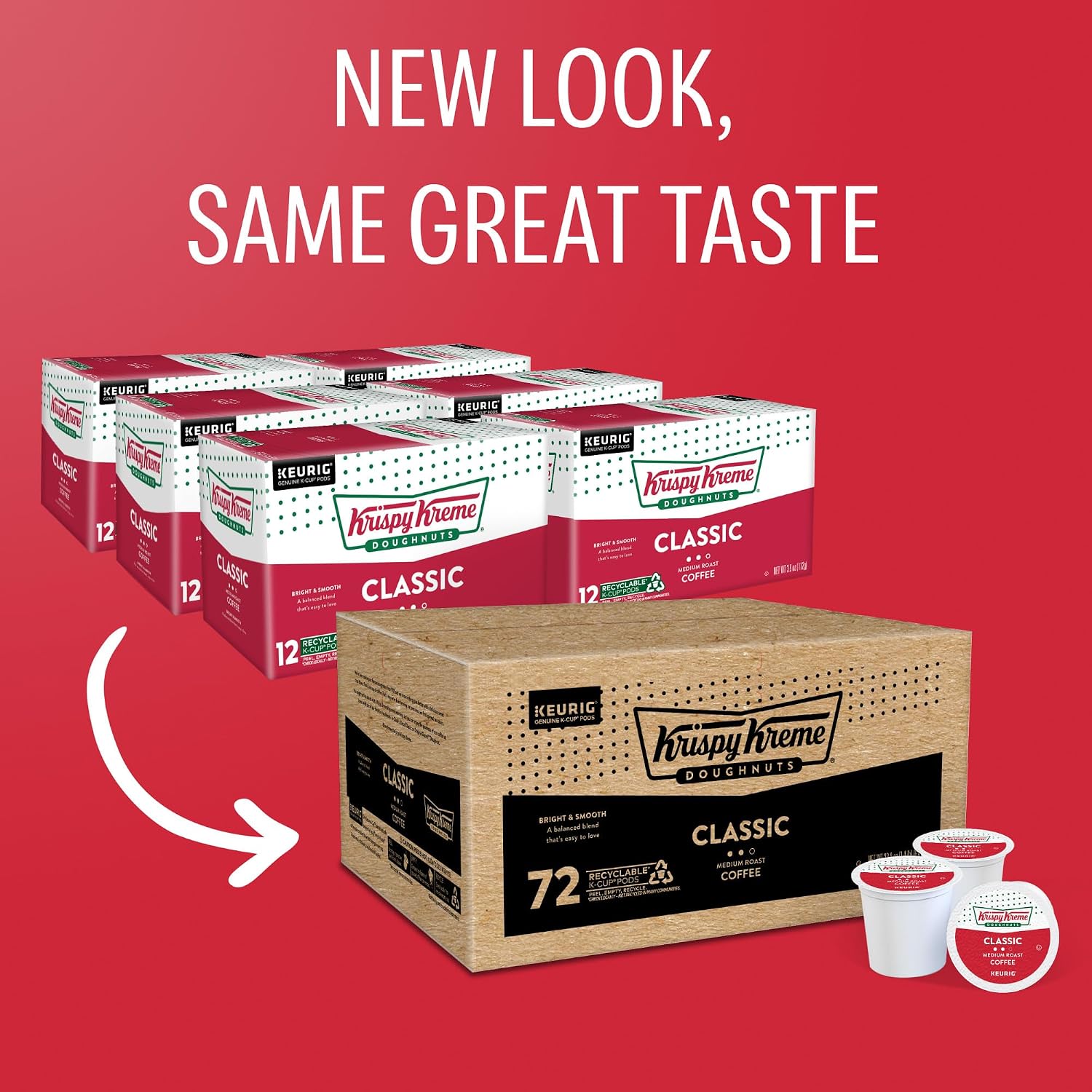Krispy Kreme Classic Coffee, Keurig Single Serve K-Cup Pods, Medium Roast, 96 Count