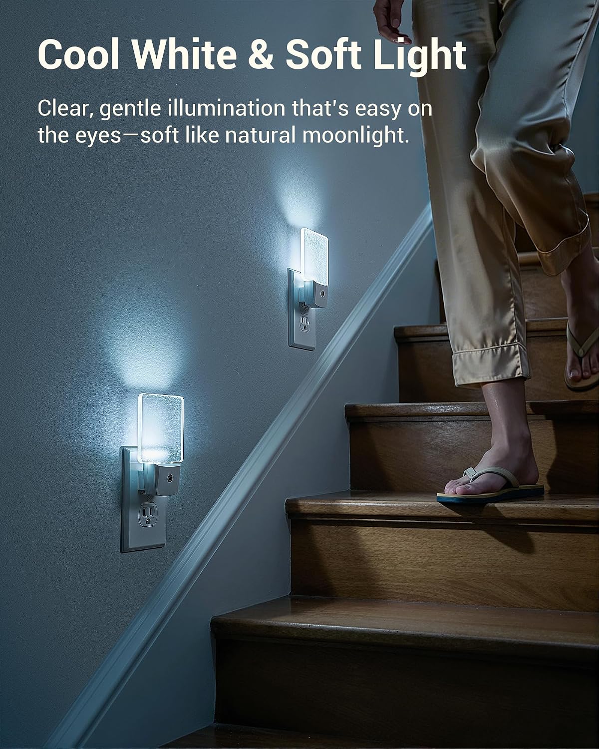DEWENWILS Night Lights Plug into Wall, Plug in LED Night Lights 4 Pack | Dusk to Dawn Sensor, Cool White, Frosted Acrylic Shade for Bathroom