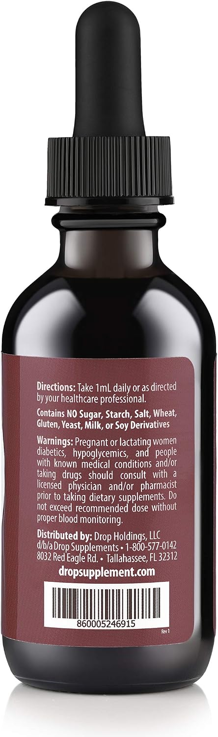 Drop Vitamin B12 Liquid Drops, 2500 mcg Methylated B12 (Methylcobalamin), Sublingual Drops for Energy and Nervous System Support, Natural Cherry