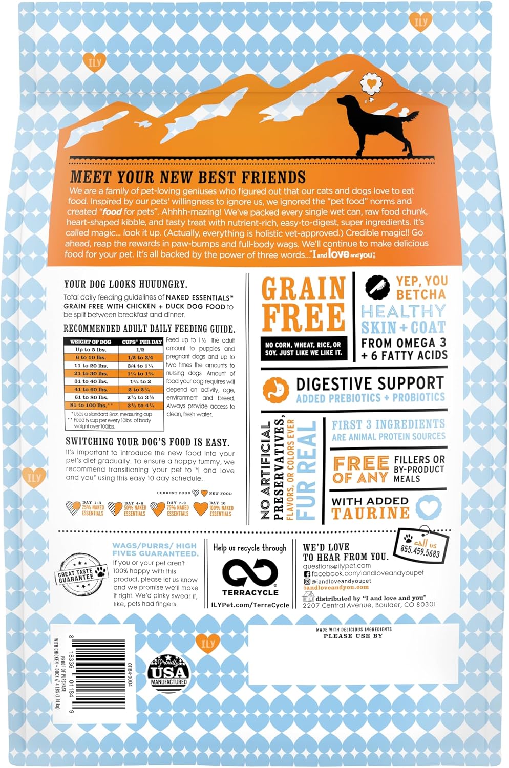 I and love and you Naked Essentials Dry Dog Food - Lamb + Bison - High Protein, Real Meat, No Fillers, Prebiotics + Probiotics, 4lb Bag