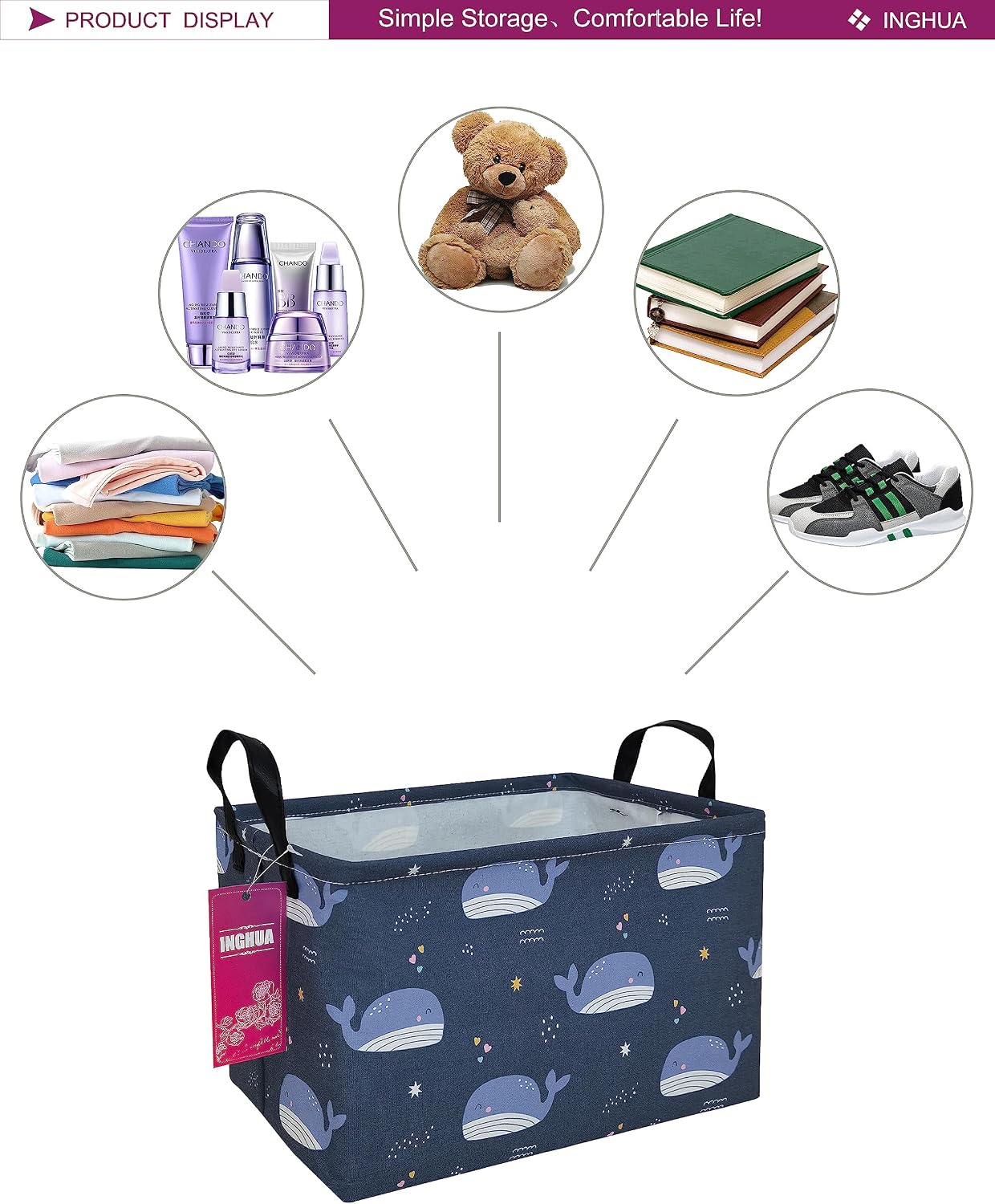 Rectangular Storage Basket Gift Bag Rec Spaceships