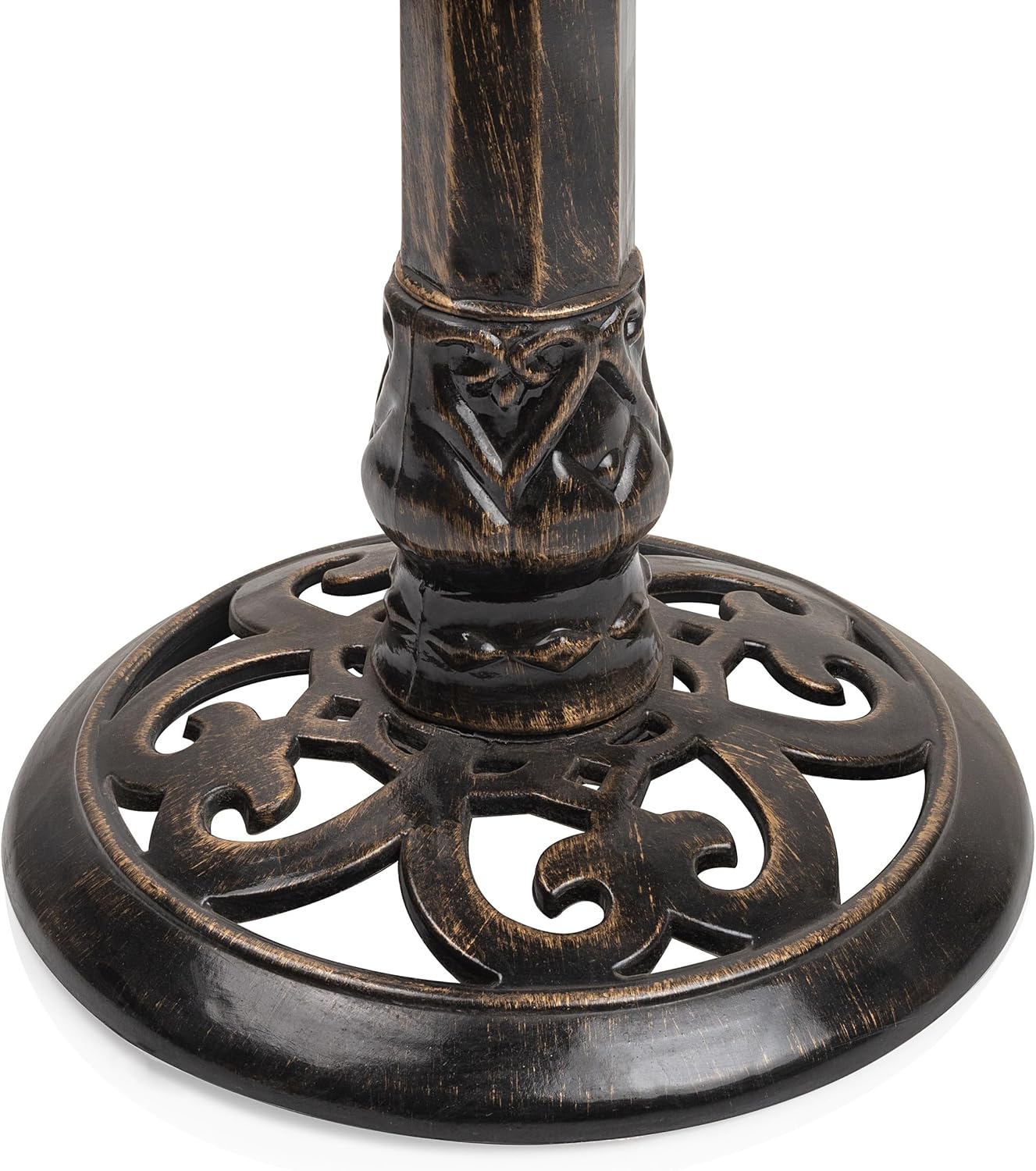 Alpine Corporation 33" Tall Outdoor Lotus Birdbath Yard Statue, Stunning Garden Accent to Attract Birds - Durable Polypropylene Construction for Patio, Deck, or Yard, Green