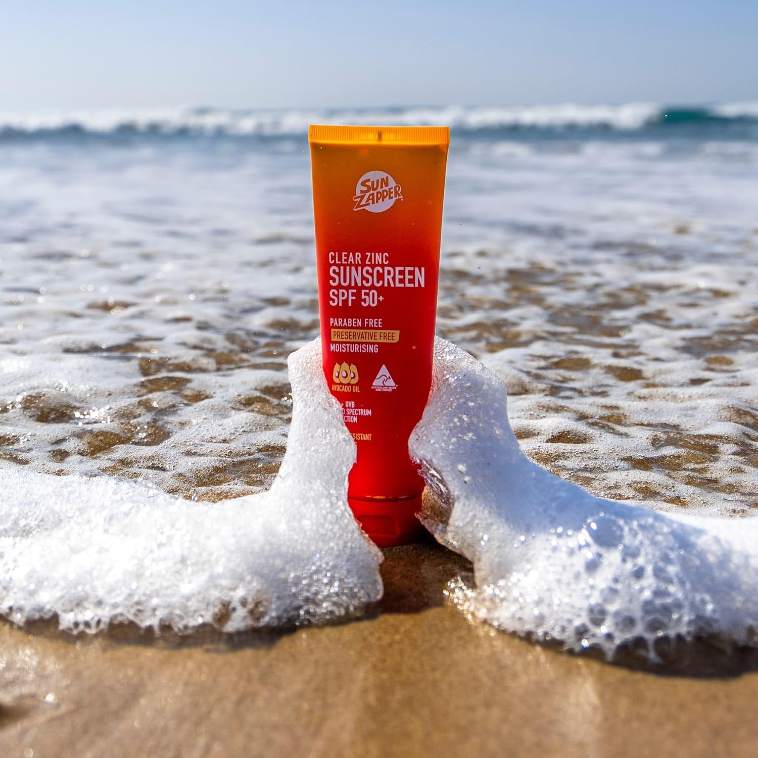 Sun Zapper Clear Zinc Sunscreen SPF 50+ Travel Size – Zinc Oxide Sunscreen for Face and Body, Water Resistant Broad Spectrum Sunblock, No White Cast, Oxybenzone Free, 60mL (2 oz), Australian Made