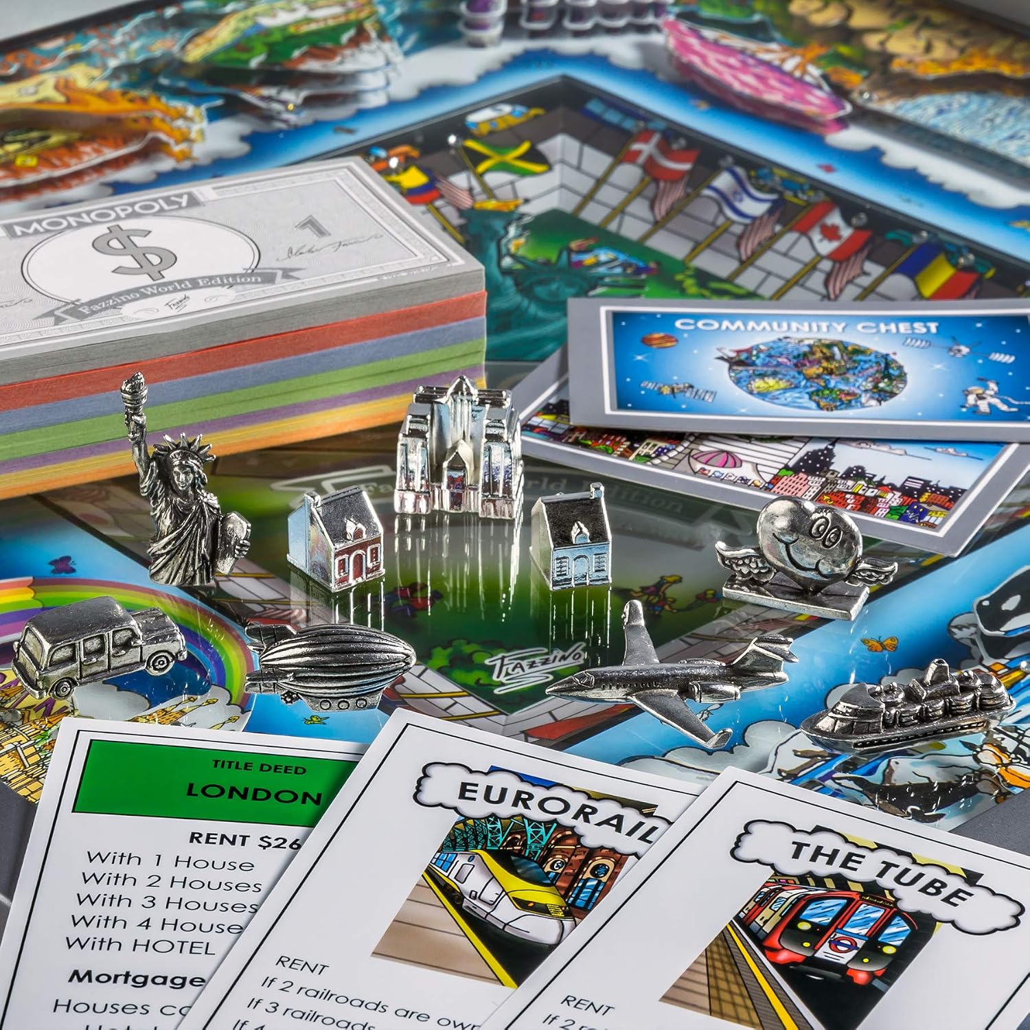 Monopoly World Silver Edition by Charles Fazzino