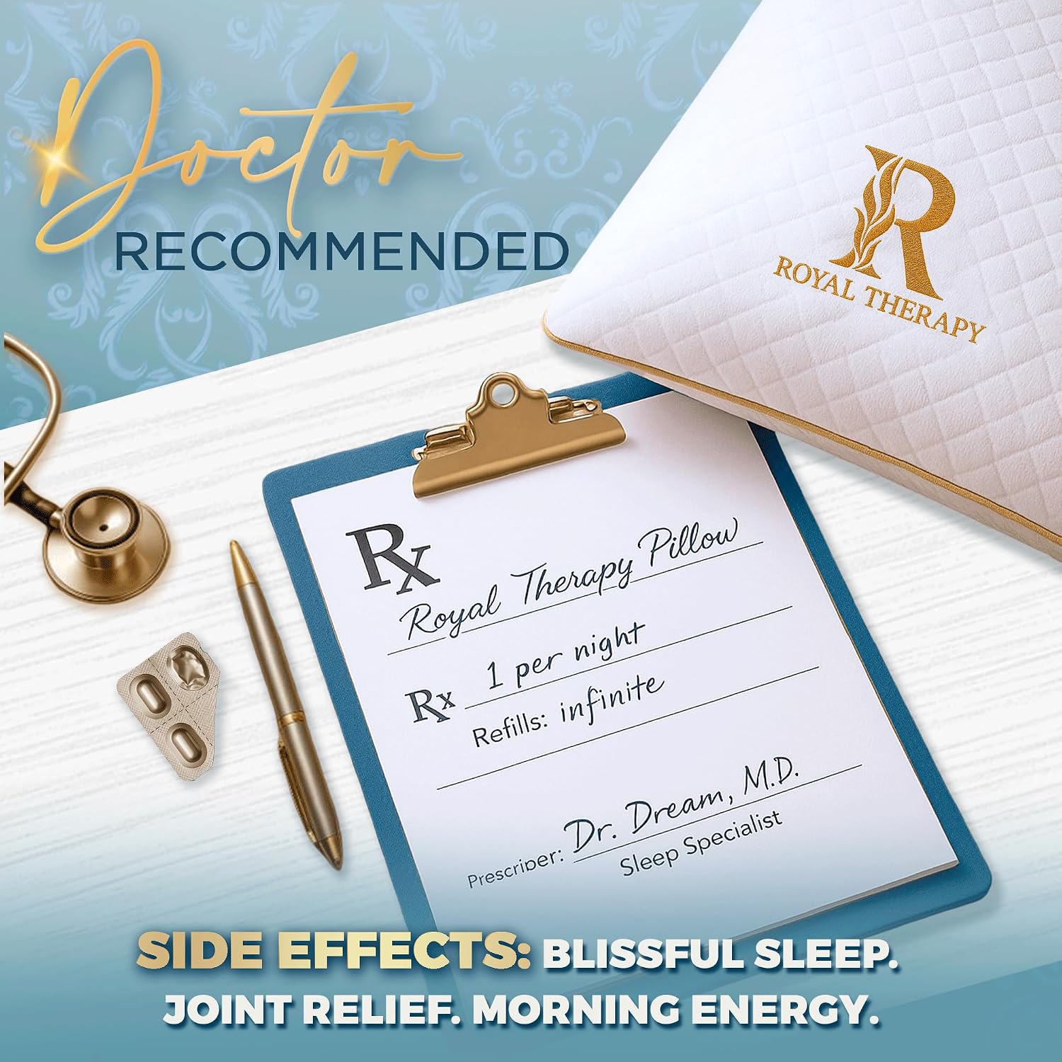 Royal Therapy Queen Size Set of 2-Shredded Memory Foam Pillow–Adjustable Memory Foam Pillow for Sleeping, Firm Pillow for Neck & Shoulder Support