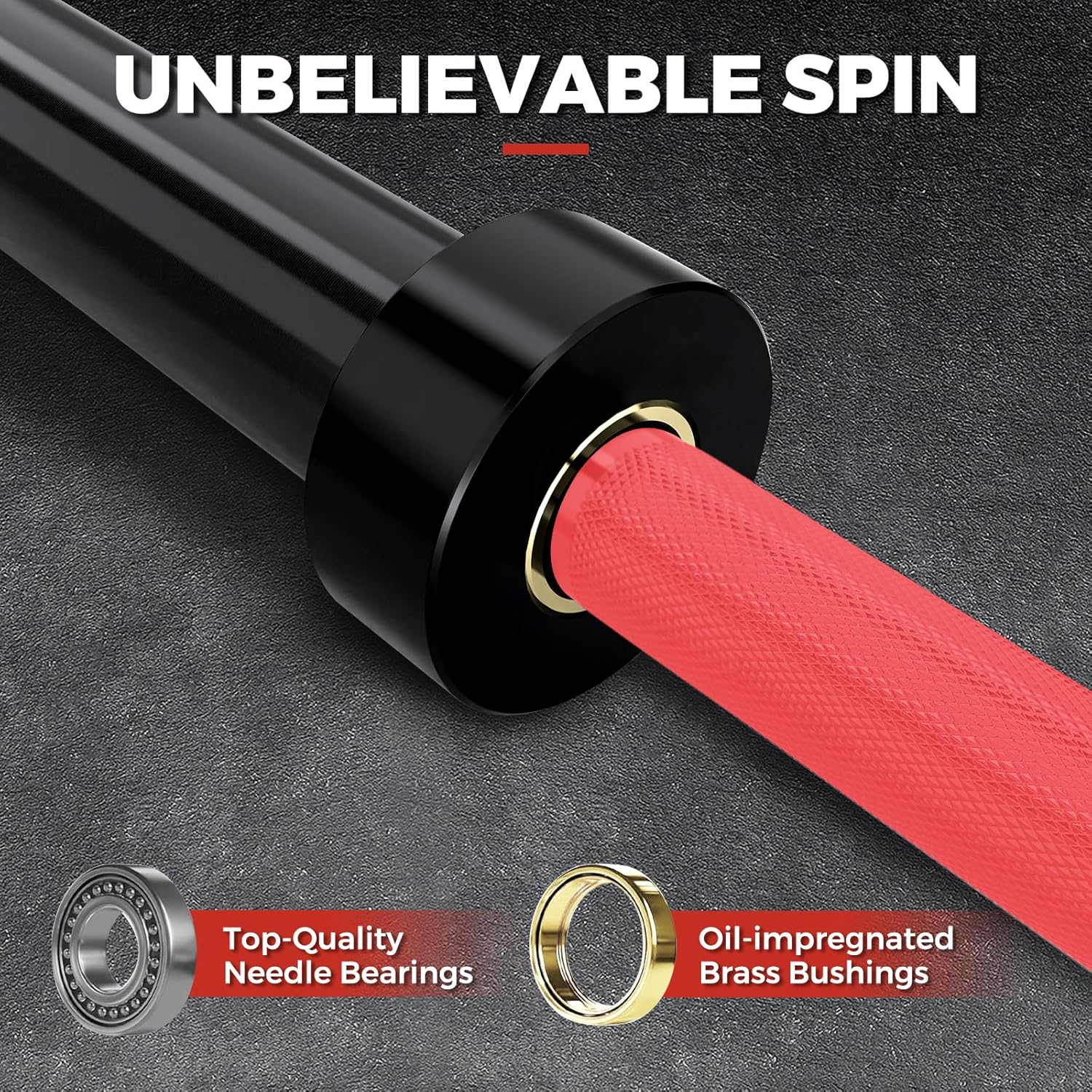 7FT Alloy Steel Olympic Barbell, 1500LB 45LB