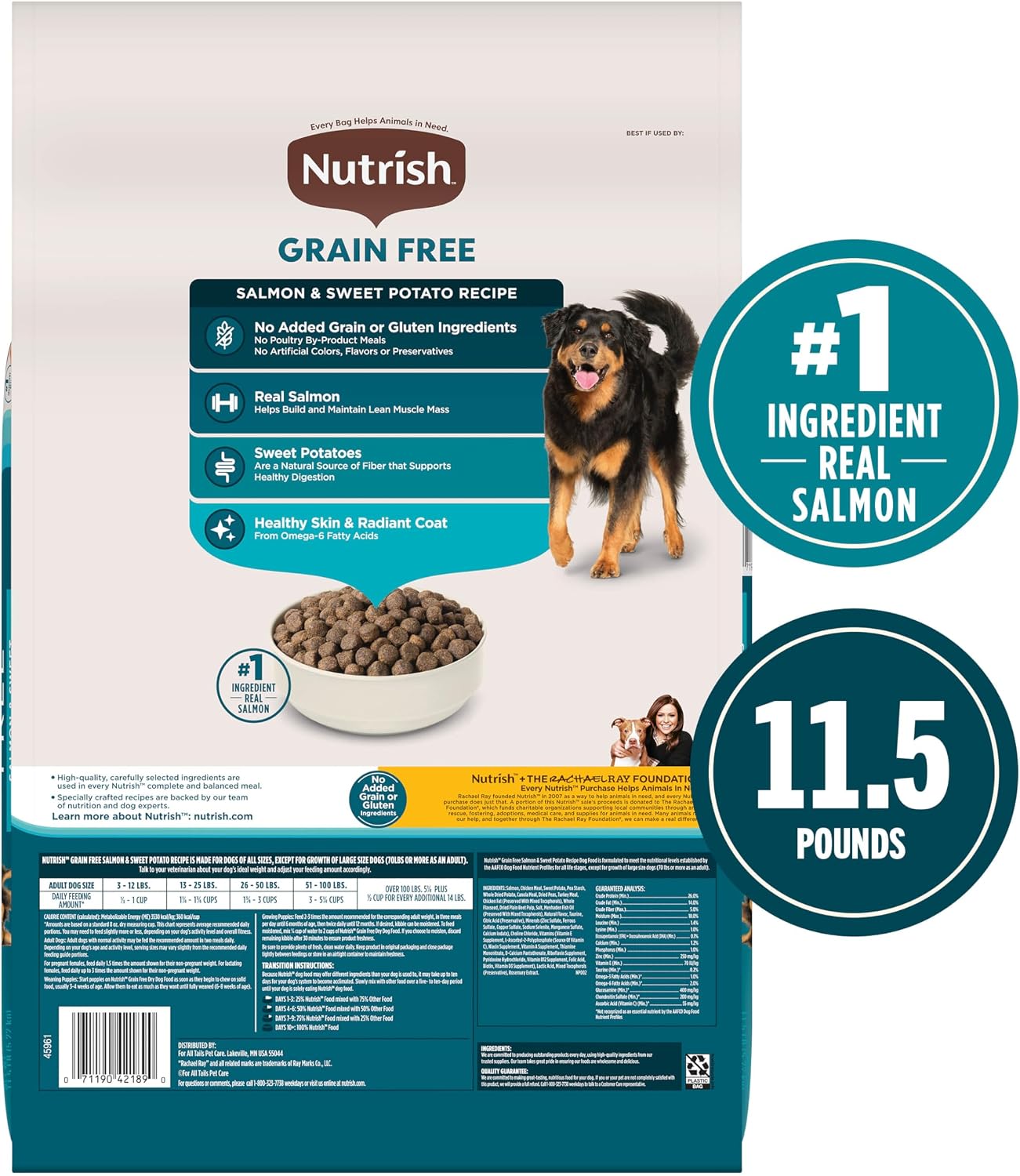 Nutrish Grain Free Salmon Dry Dog Food, 23 lb. Bag (Rachael Ray)