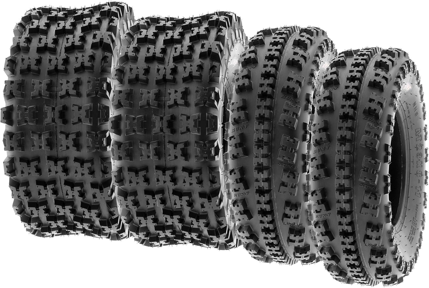 SunF ATV Tires 22x7-10 22x10-9 Sport Race Knobby 6 PR A027 - BUNDLE