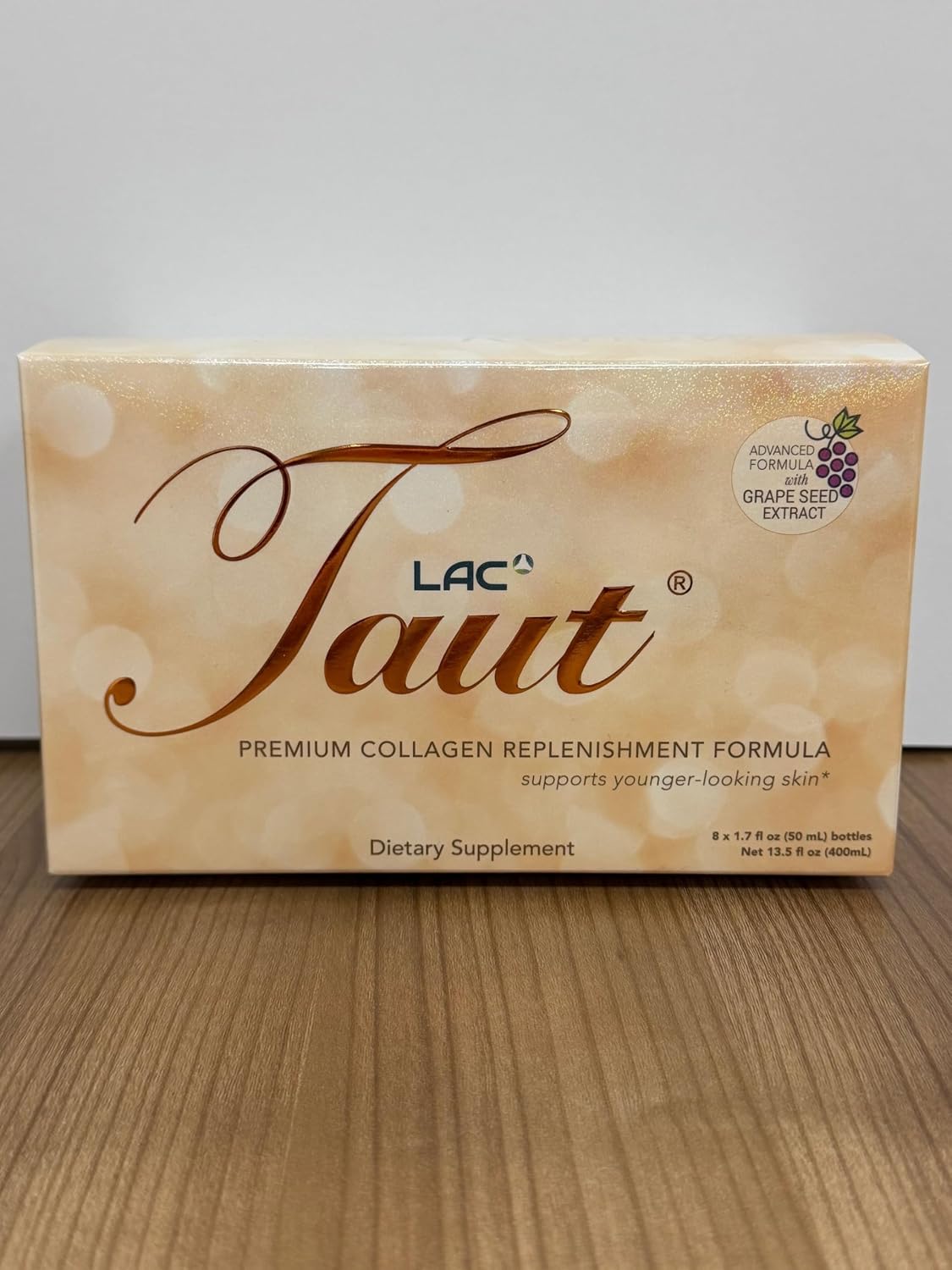 TAUT Liquid Collagen for Women – 13,000mg Marine Collagen Drink with Hyaluronic Acid, Grape Seed & Elastin – Visible Skin, Hair & Joint Support – 1 Box (8 Bottles Each)