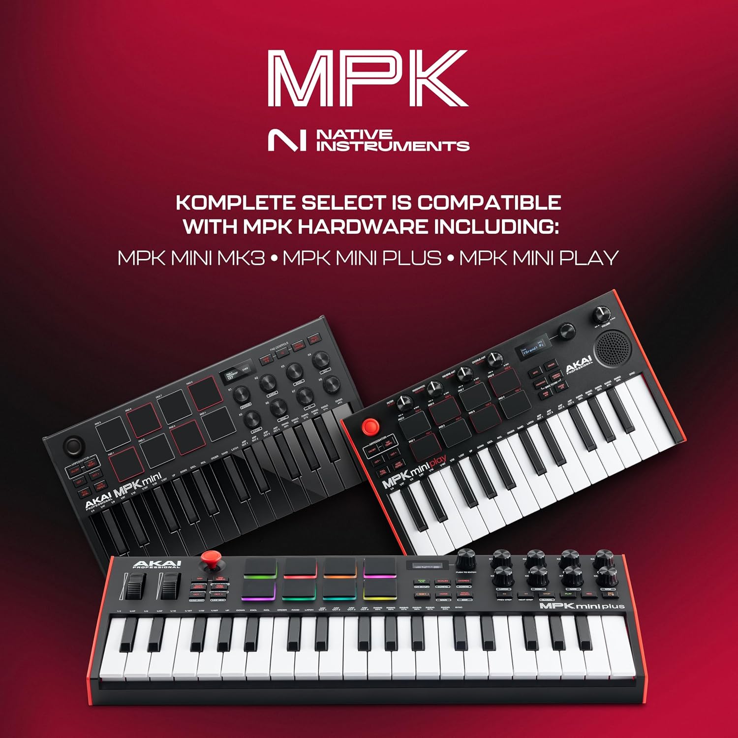 Akai Professional MPK Mini MK3 25-Key USB MIDI Keyboard Controller, Black