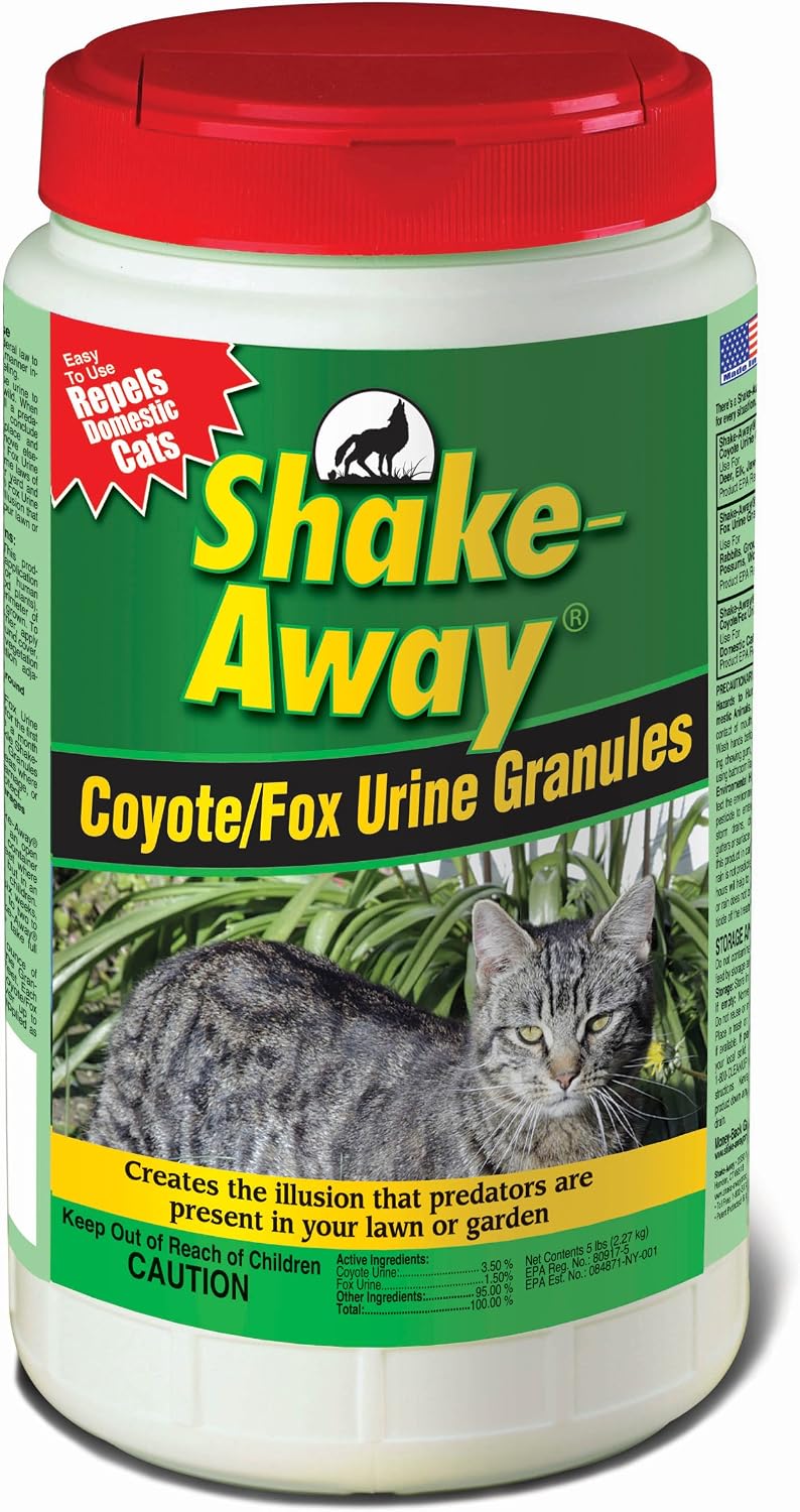Shake Away 5006458 Coyote/Fox Urine Granules – Repels Domestic Cats, 5 lb