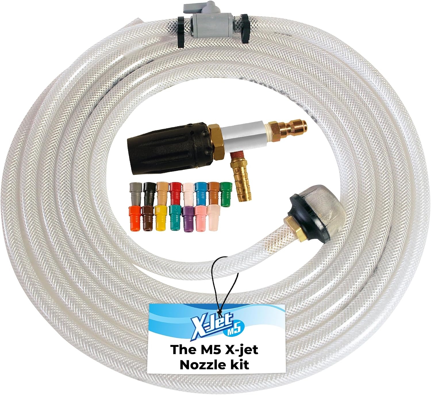 X-Jet M5#13 Kit | 4-4.5 GPM | Adjustable Long-Range External Injection Variable Pressure Washing Nozzle | Perfect for Washing Residential & Commercial Properties from the Ground | W/ 2000 to 4500 PSI
