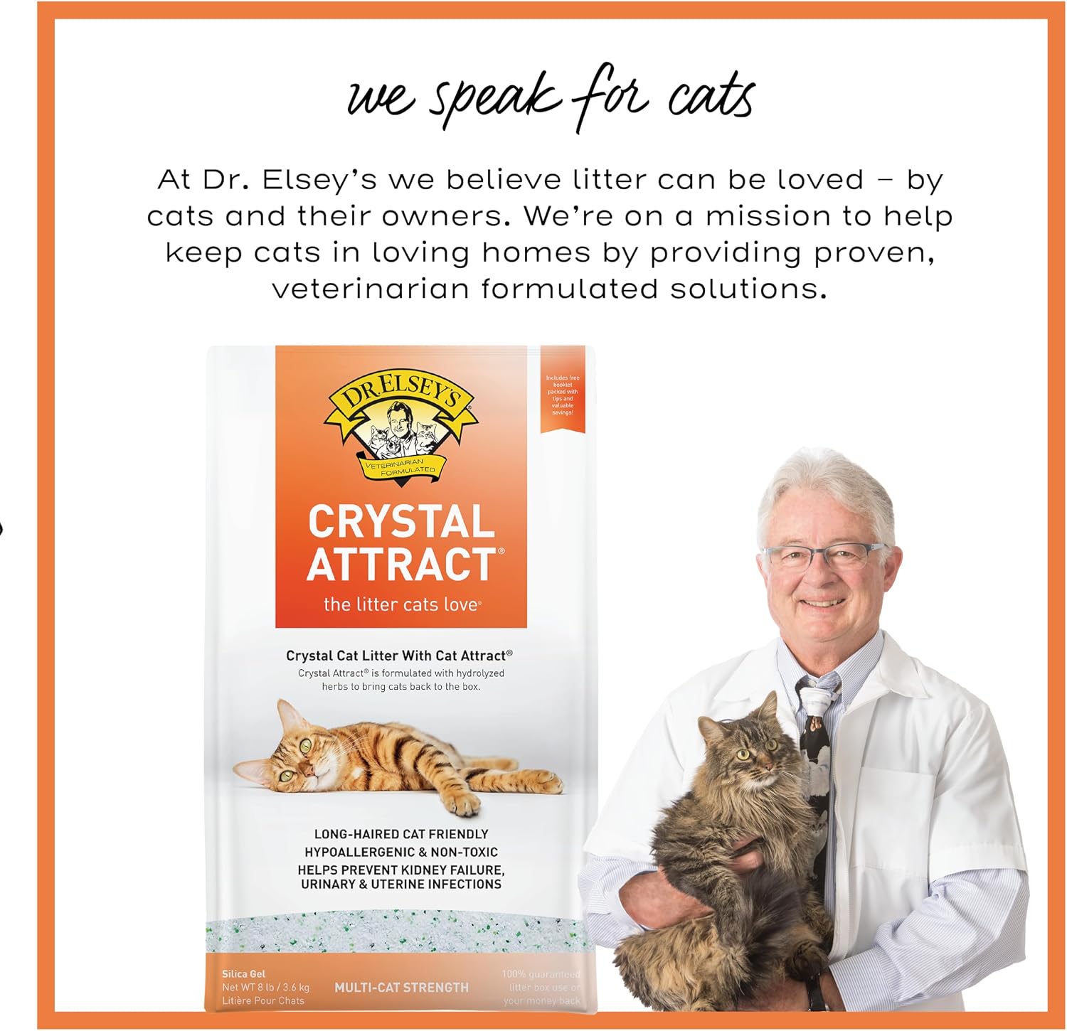 Dr. Elsey's Crystal Attract Silica Cat Litter, 8lbs