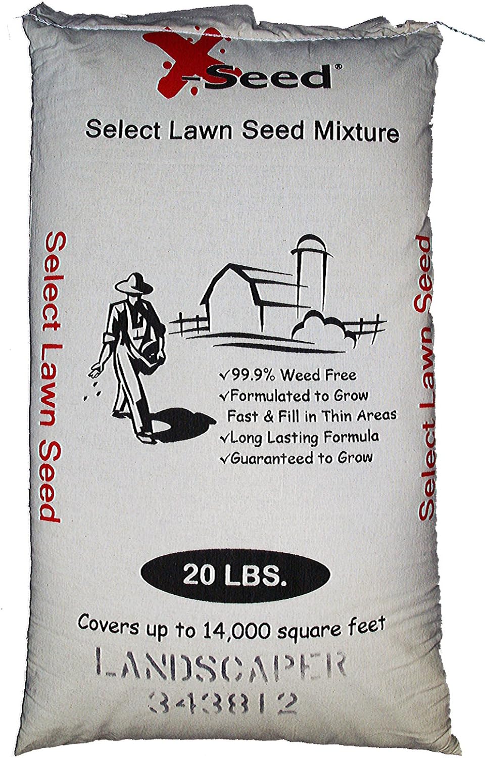 X-Seed Landscaper Mixture Grass Seed – All-Purpose Sun & Shade Mix – Thrives in Many Conditions, Low-Maintenance – 20 lbs. Bag