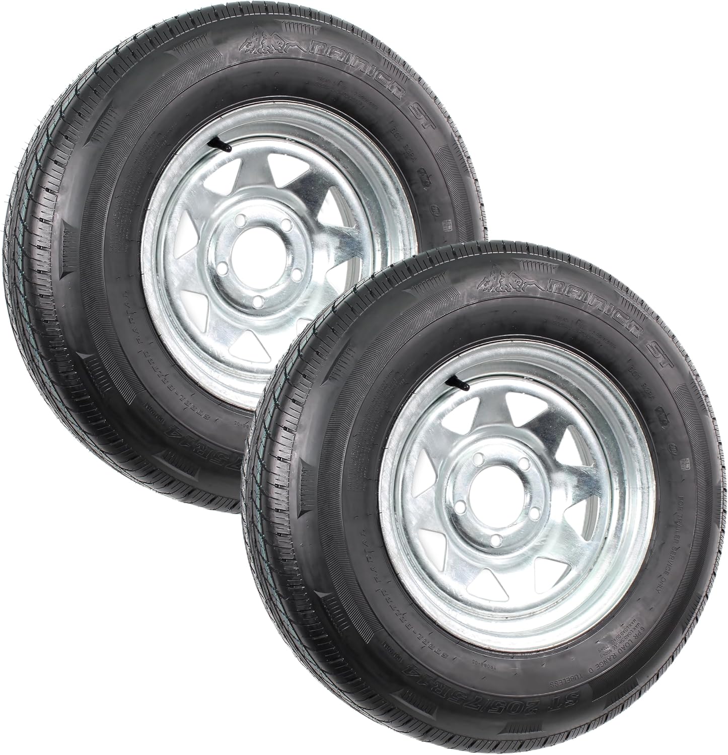 eCustomrim 2-Pack Radial Trailer Tire Rim Assembly ST205/75R14 Galvanized
