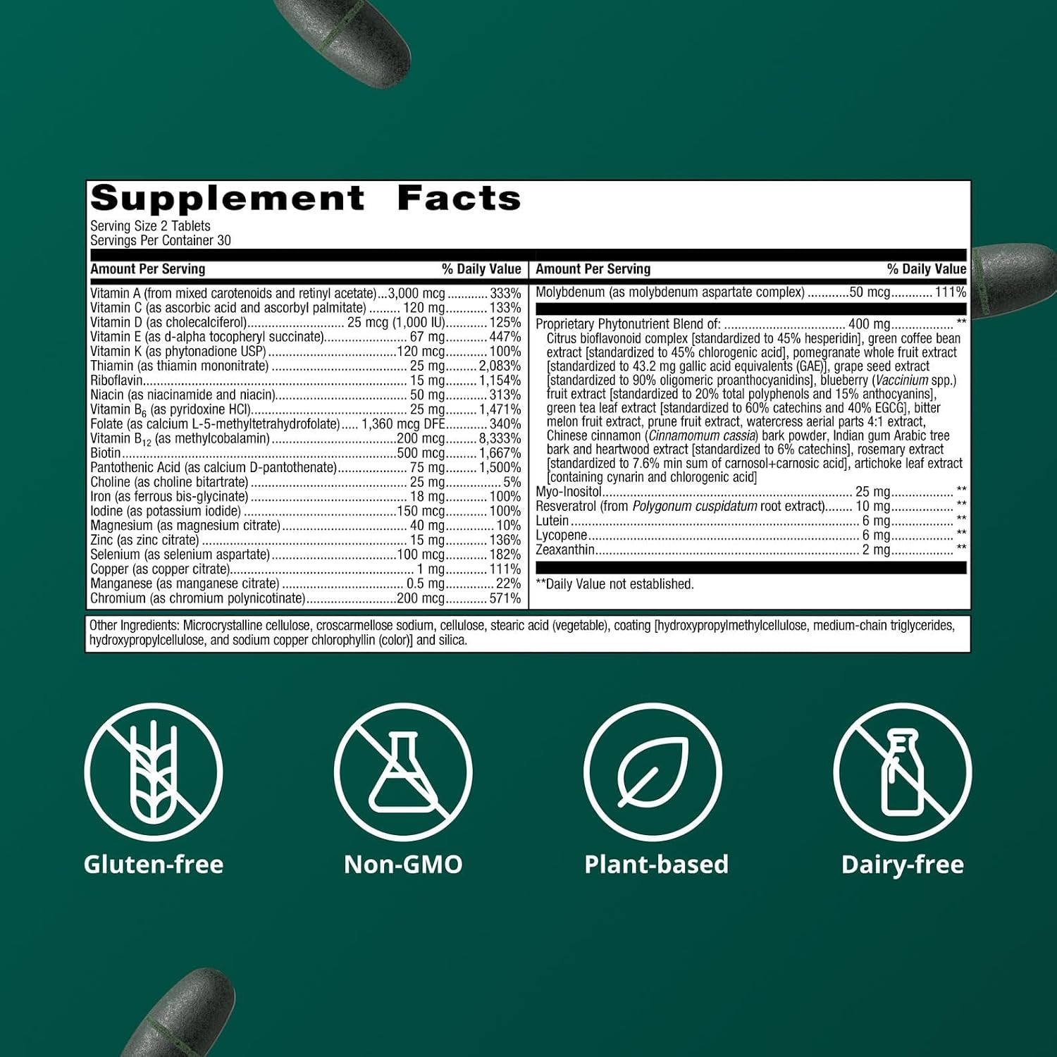 Metagenics PhytoMulti with Iron - Daily Multivitamin for Men & Women with Phytonutrients* - Methylfolate, Vitamins A‑K