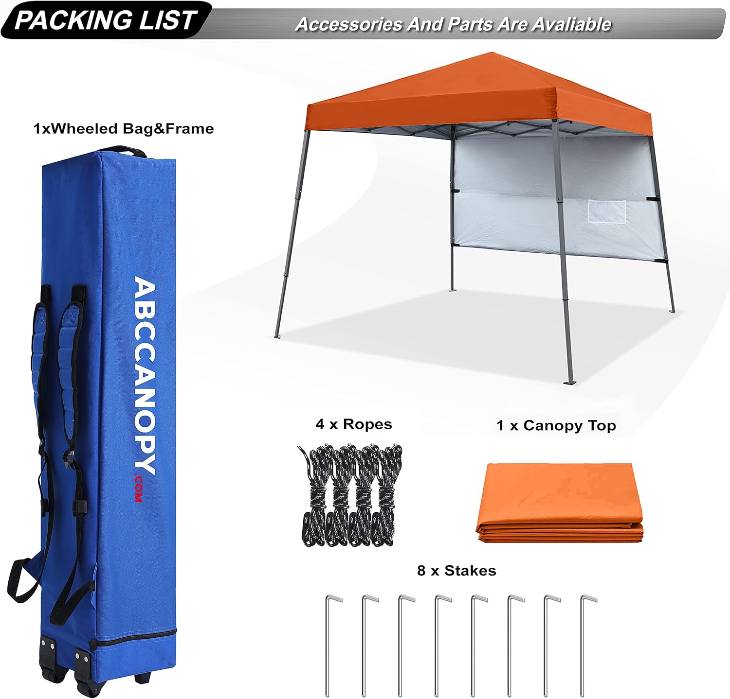 ABCCANOPY Outdoor Pop Up Canopy 10x10 Beach Camping Canopy with 1 Sun Wall, Bonus Backpack Bag, Stakes and Ropes, Sky Blue | Backpack Carry Bag, Stakes & Guy Ropes Included, Easy Setup; For Beach, Camping, Backyard