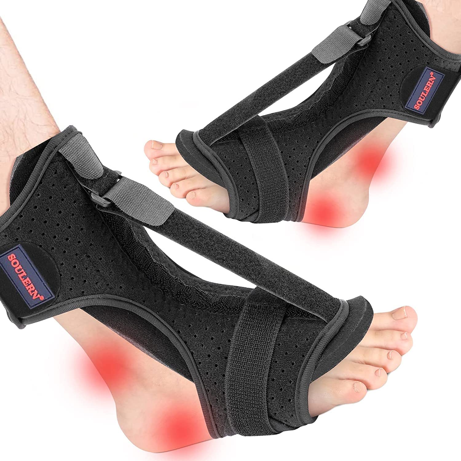 Plantar Fasciitis Night Splint Drop Foot Orthotic Brace, Adjustable Plantar Fasciitis Brace, Improved Dorsal for Effective Relief from Plantar Fasciitis, Achilles Tendonitis, Ankle Pain