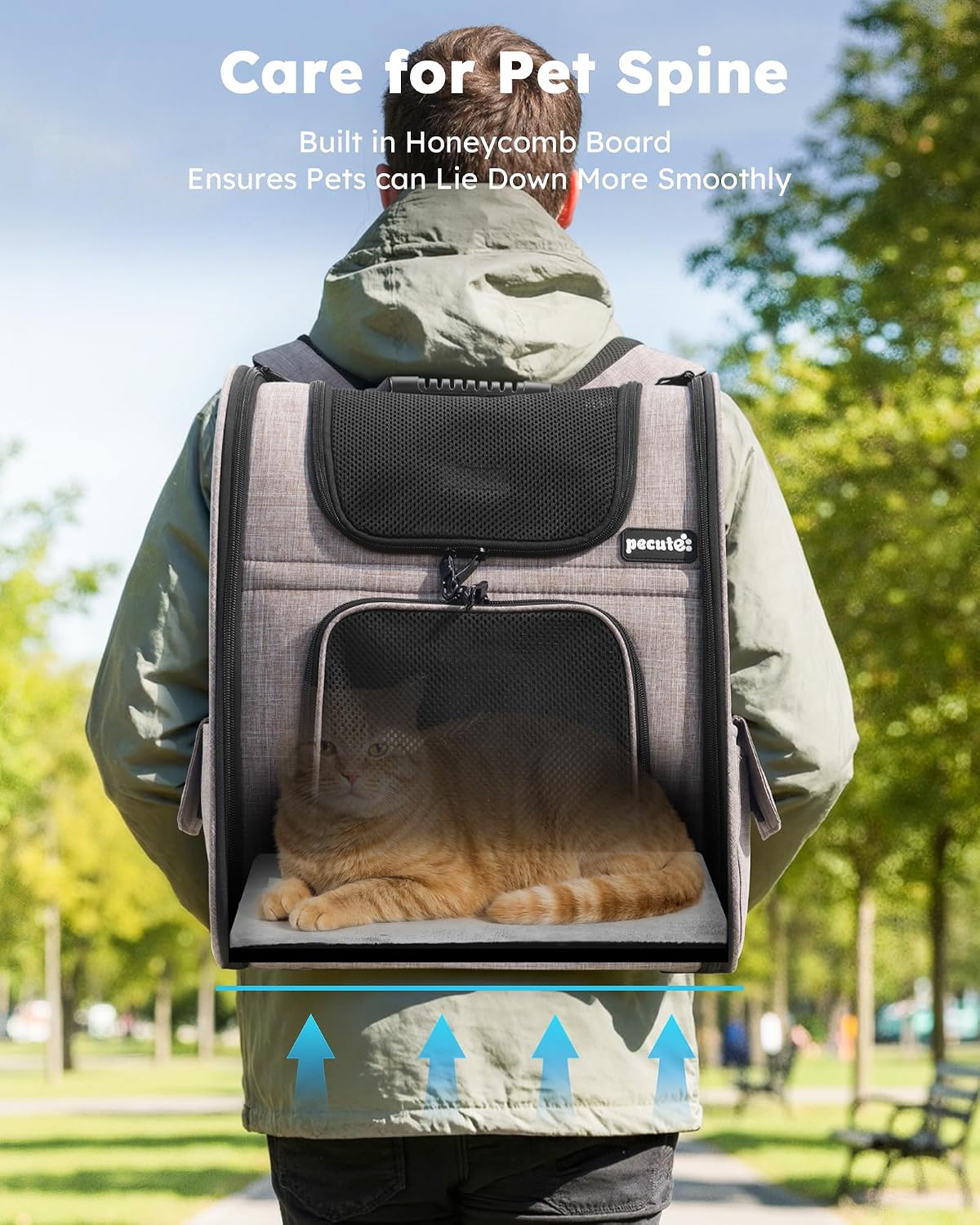 pecute Cat Backpack Expandable, Cat Carrier Backpack with Breathable Window