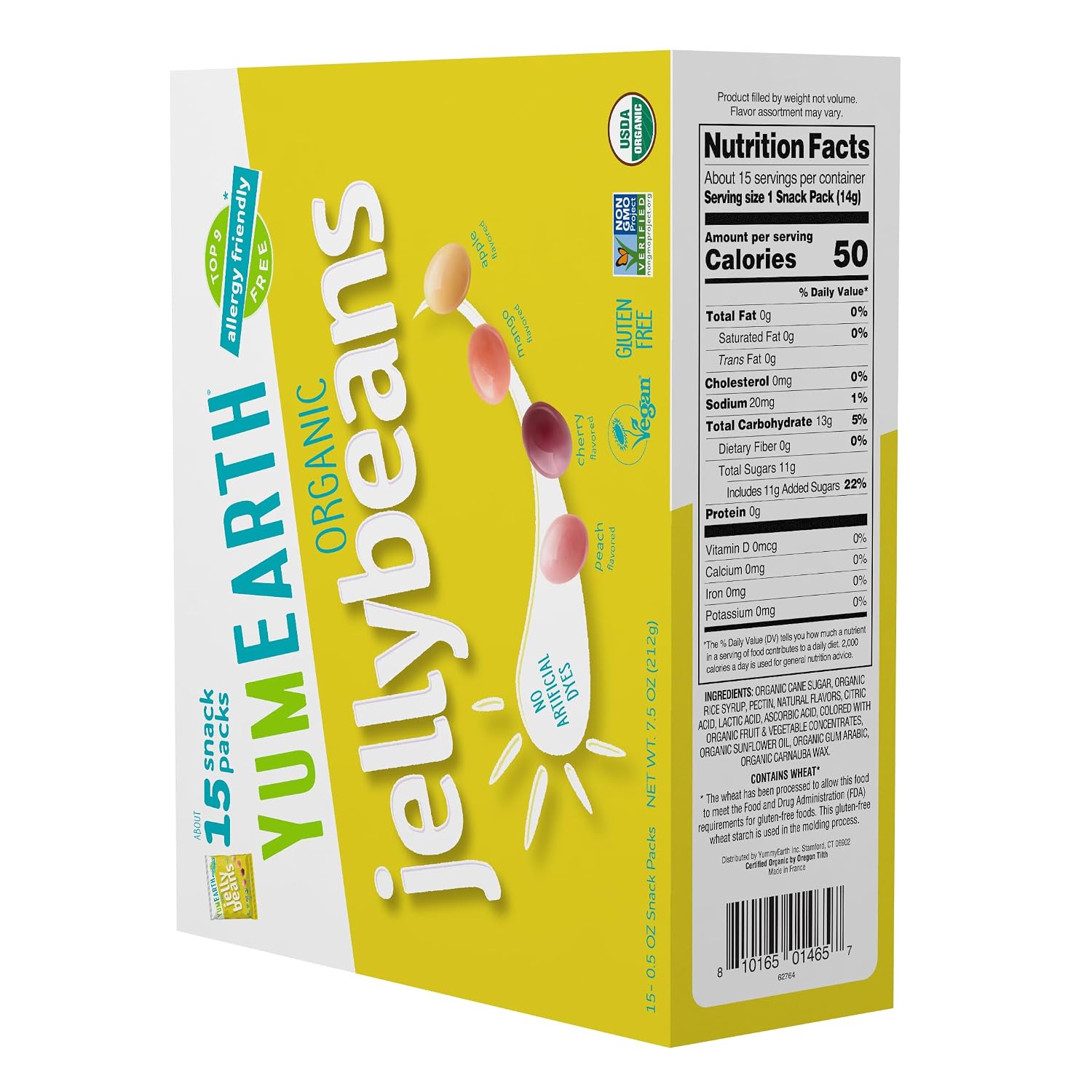 YumEarth Organic Jelly Beans - Fruity Candy Snack Packs, Gluten Free Snacks for Kids - Allergy Friendly, Non-GMO