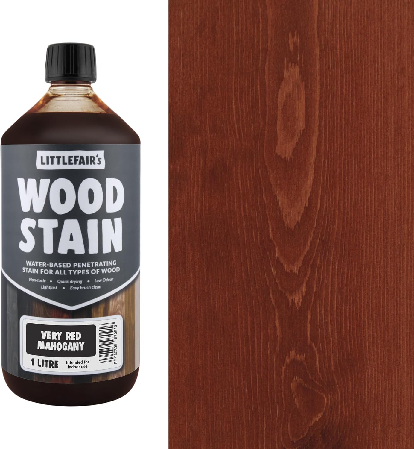 Littlefair's Wood Stain Water Based - 8.5oz/250ml - Indoor Furniture Stain Light & Dark Finishes - Special Non Toxic & Eco Friendly Formula - Wood Stain for Crafts - Color: Antique Stripped Pine
