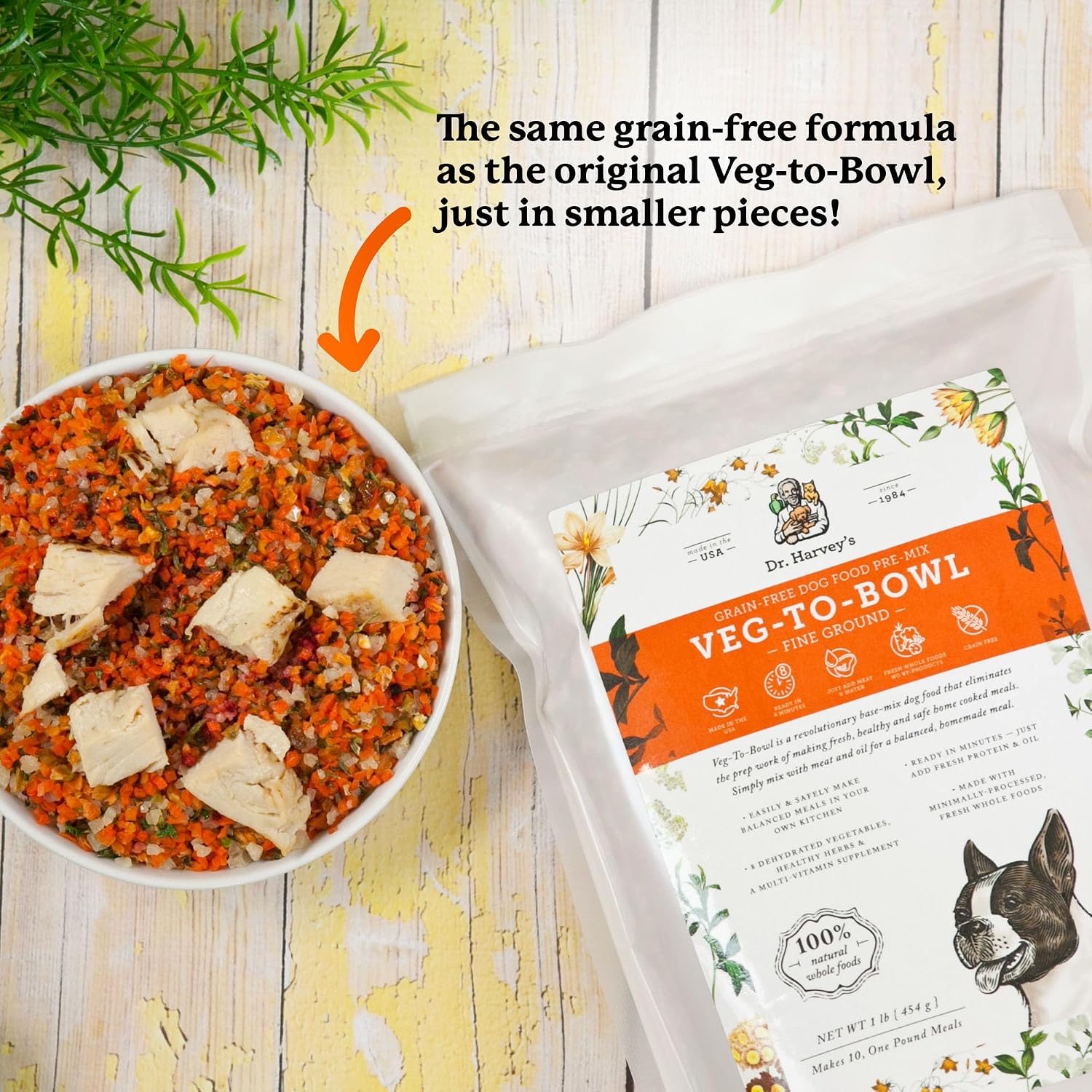 Dr. Harvey's Veg-To-Bowl Fine Ground Dehydrated Vegetable Pre-Mix for Dogs, 7-Pound Bag | Dehydrated Vegetable Pre-Mix