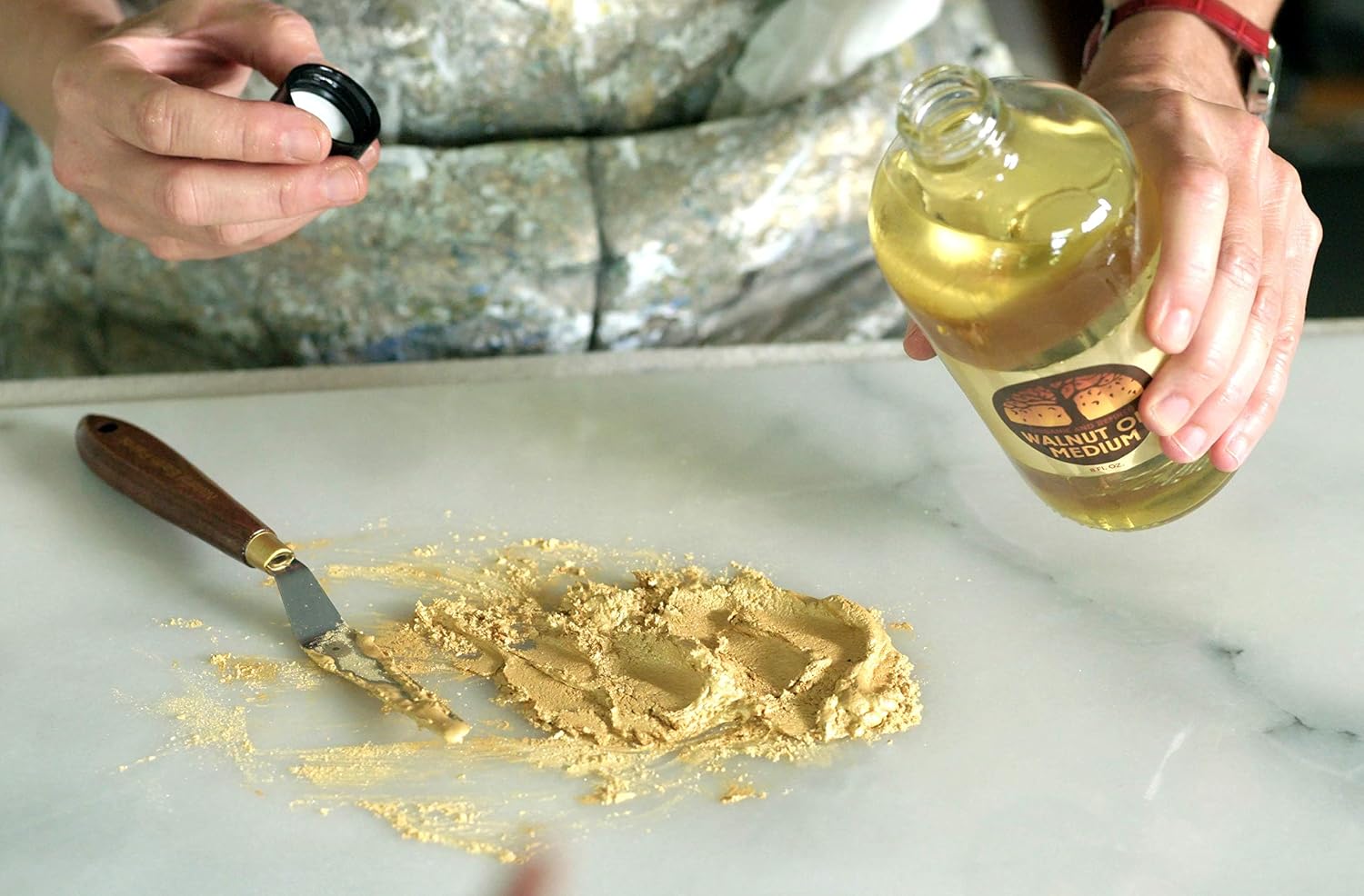 Natural Earth Paints Refined Walnut Oil – 8 oz. Premium Archival Medium for Oil Painting, Eco-Friendly, Non-Yellowing Binder for Smooth