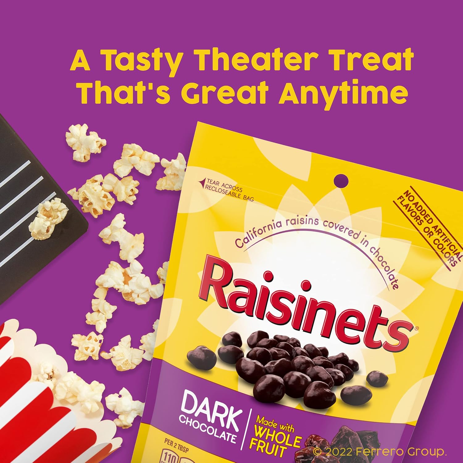 Raisinets, Milk Chocolate Covered California Raisins, 8.0 oz Resealable Bag, Bulk 8 pack