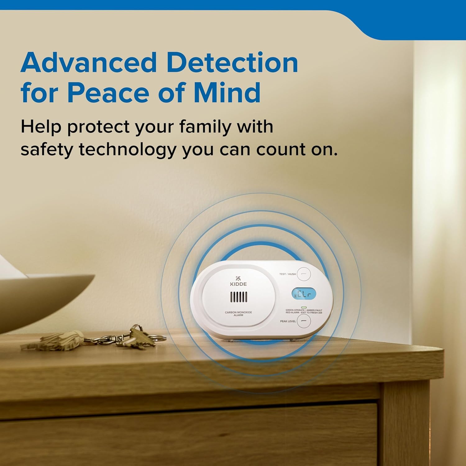 Kidde Carbon Monoxide Detector, AA Battery Powered CO Alarm with LEDs, Test-Reset Button, Low Battery Indicator, Portable