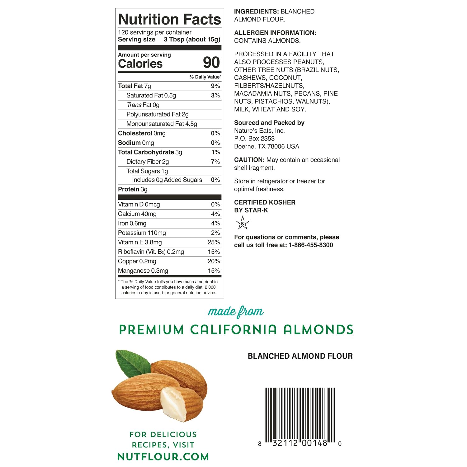 Nature's Eats Blanched Almond Flour, 64 Ounce