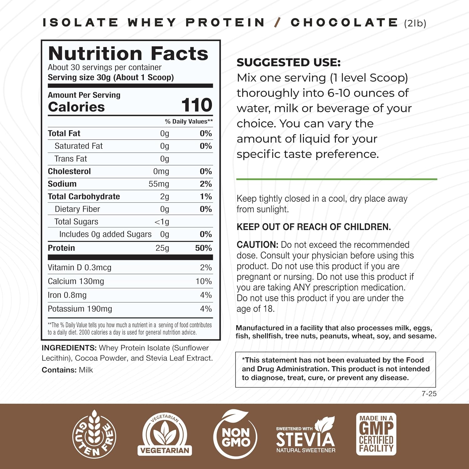 Muscle Feast Grass-Fed Whey Protein Isolate Powder, Chocolate (2lb) | All Natural Hormone Free Pasture Raised, Whey Isolate Protein for Men & Women, Clean, Non-GMO, Delicious Isolate Protein