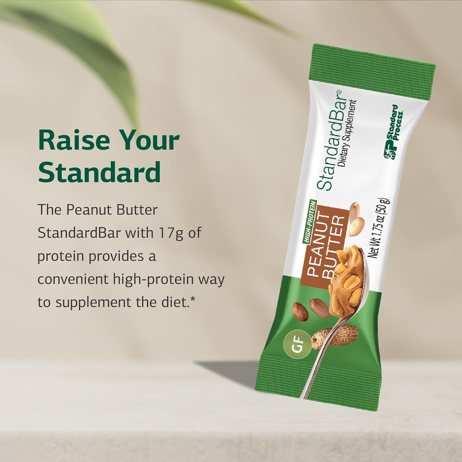 Standard Process StandardBar Peanut Butter - High Protein Bar for Energy & Healthy Snacking - Workout Bar - Vegetarian