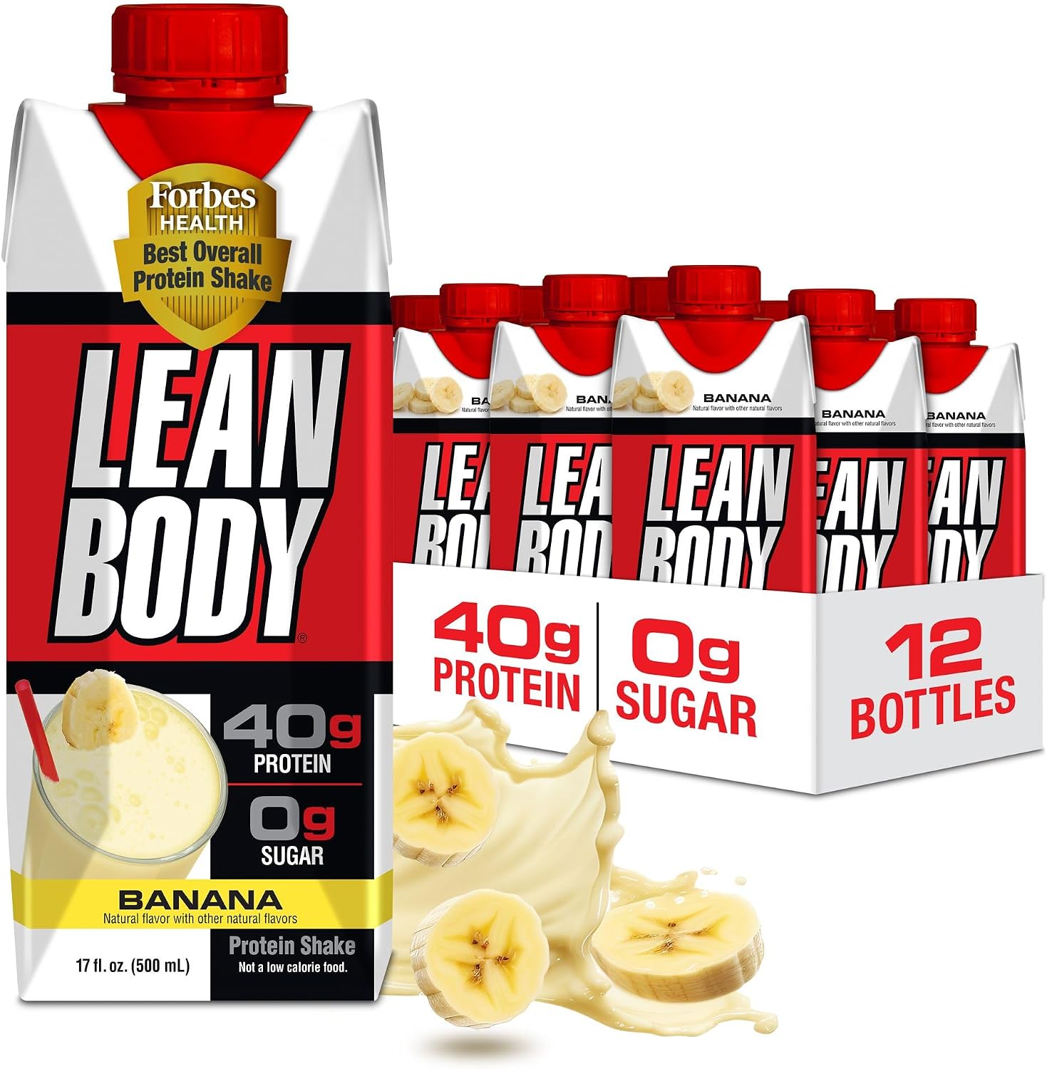 Labrada Lean Body Ready-to-Drink Chocolate Protein Shake, 40g Protein, Whey Blend, 0 Sugar, Gluten Free, 22 Vitamins & Minerals, LABRADA, 17 Fl Oz (Pack of 12)