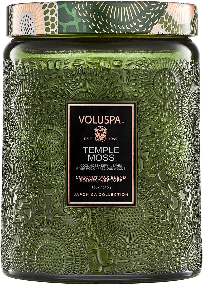 Voluspa French Cade Lavender Large Scented Candle Jar 18 Oz, 100 Hr Burn | Coconut Wax Blend in Decorative Glass, Clean Even Burn, USA Handcrafted Gift for Hosts, Fragrance Lovers & Relaxed Rooms