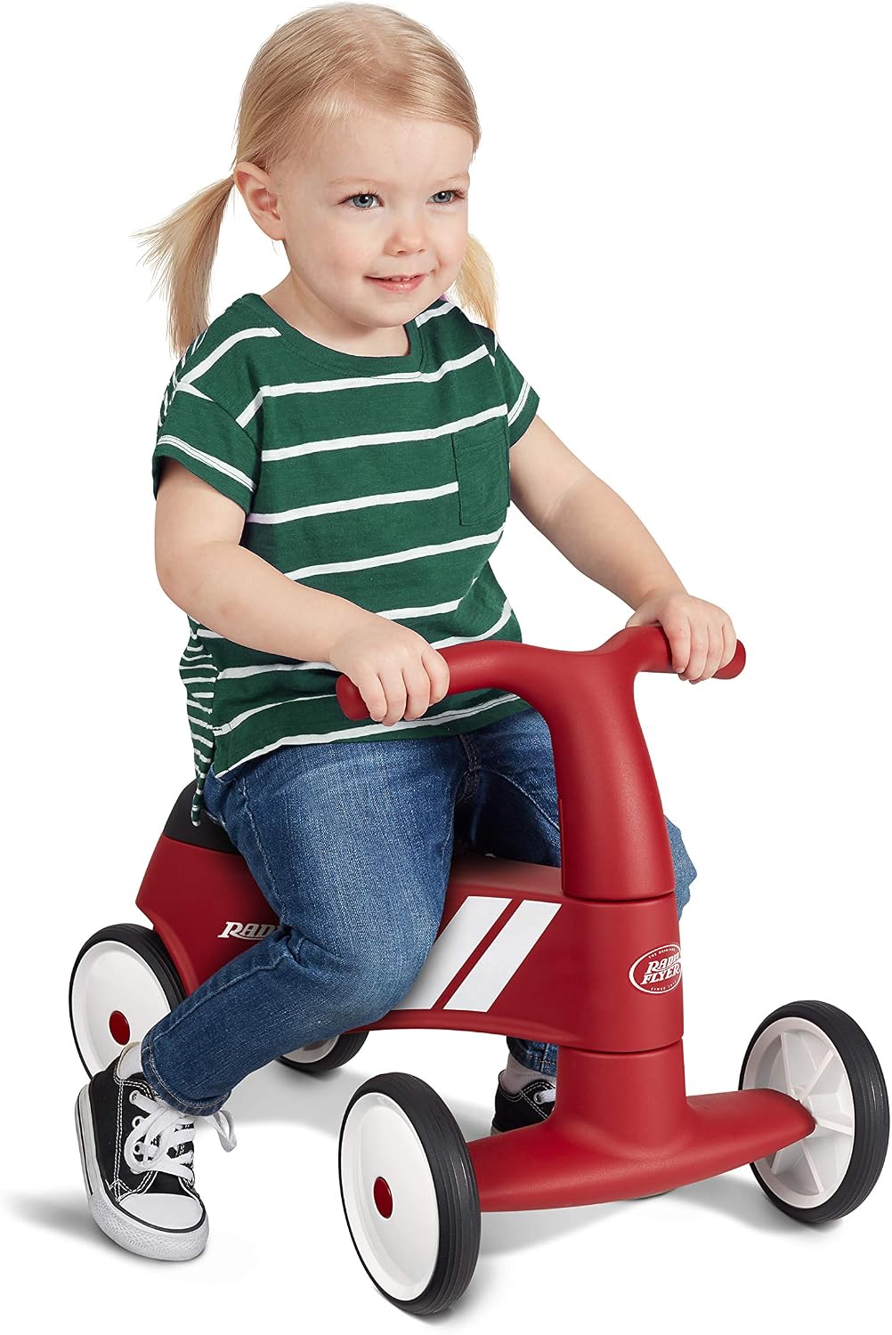 Radio Flyer Scoot About Sport Ride On, Toddler Ride On Toys, Front Steering | For Toddlers 1-3, Stable Wide-Set Front Wheels, Clear Kick Path