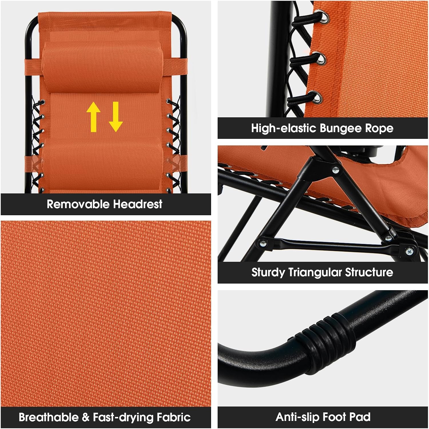 Goplus Zero Gravity Lounge Chairs, 160°Adjustable Folding Recliner w/Pillow and Cup Holder, 350LBS Comfy Outdoor Lounge Chairs for Patio, Lawn, Yard & Camp(1, Gray)