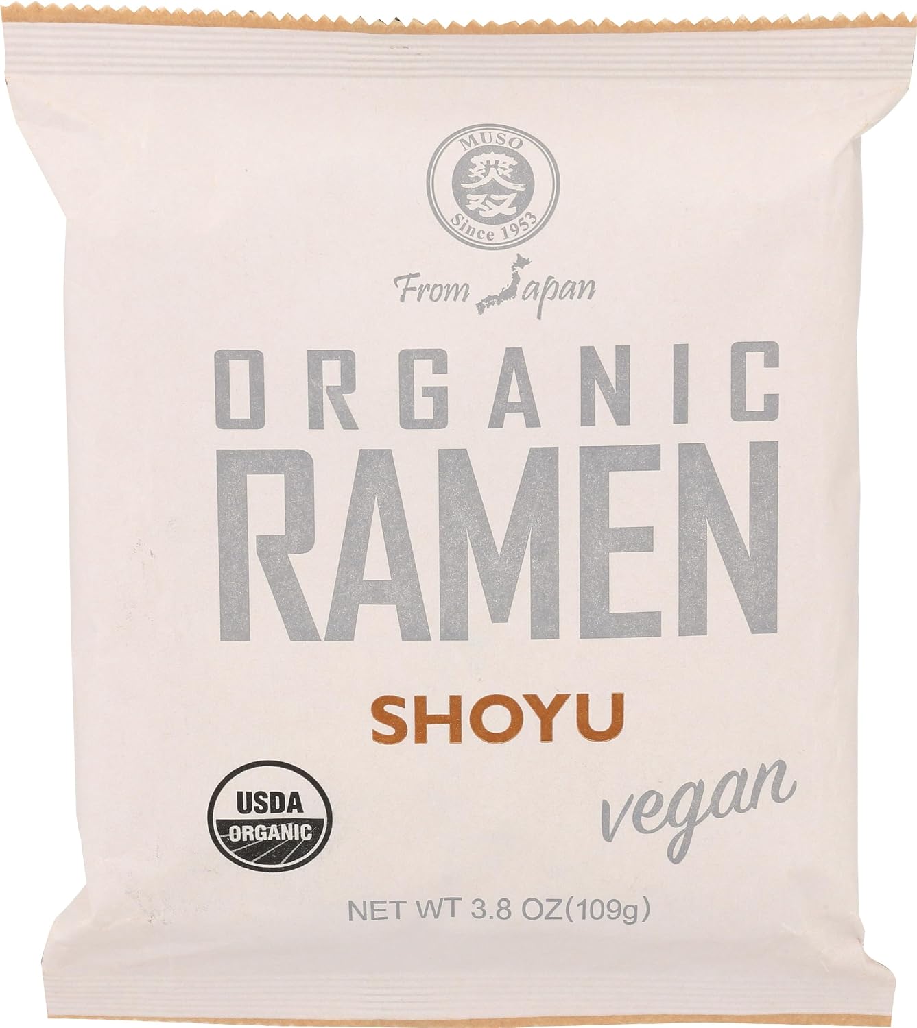 Muso From Japan - Organic Ramen, Shoyu - Vegan Friendly, USDA Certified Organic - 3.8 Oz (Pack of 10)