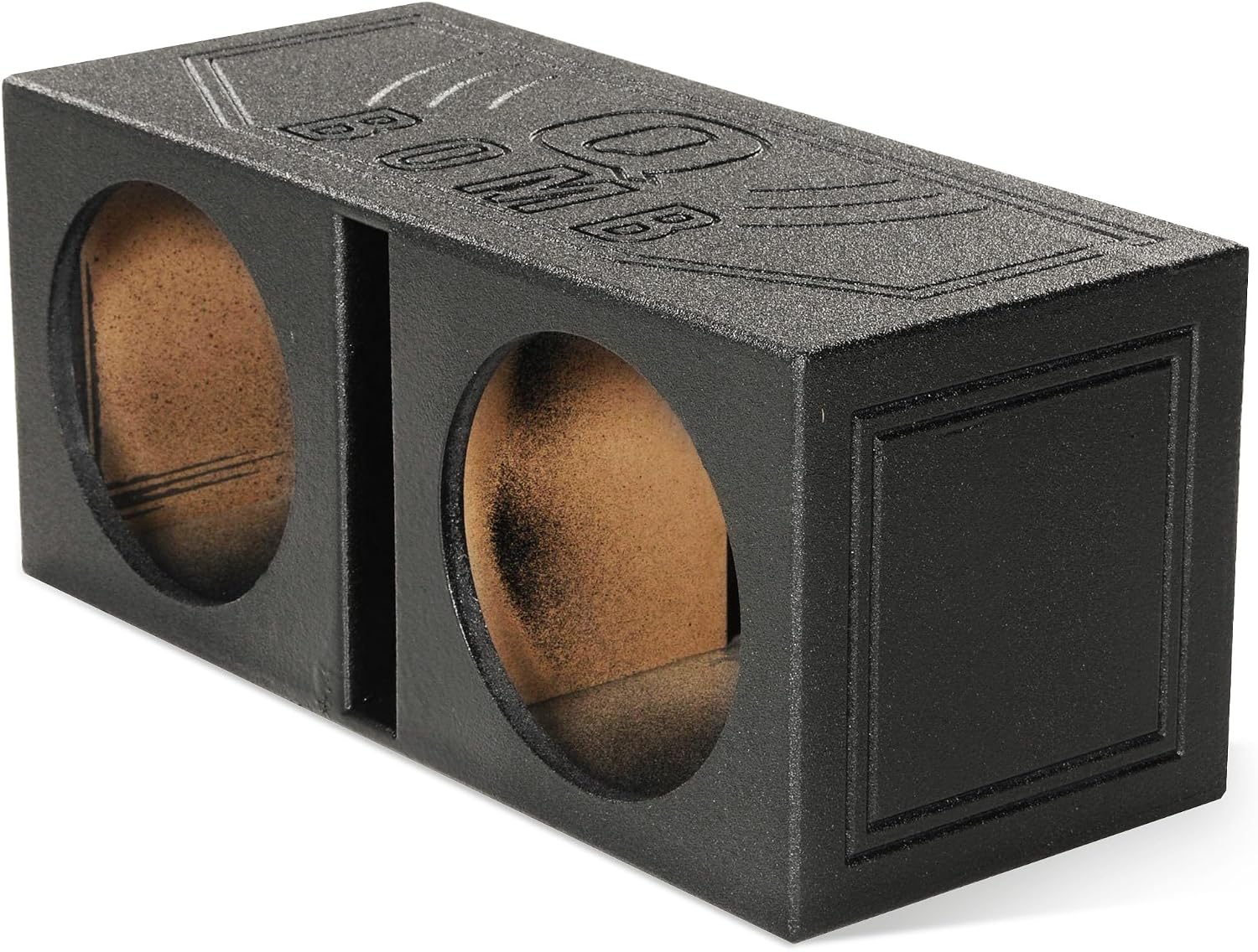 Q Power Q Bomb Series 15" Dual Ported SubwooferSpeaker Enclosure | Vented Sub Box Chamber Design with Black Bed Liner Spray Finish, Car Audio Sound System Accessory