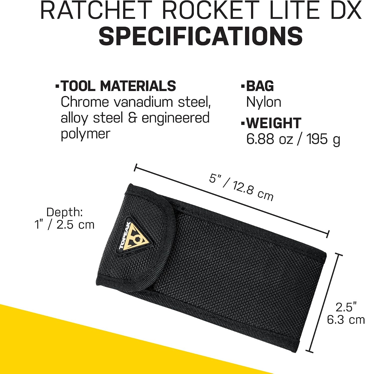 Topeak Ratchet Rocket Lite DX Bike Repair and Maintenance Tool, 16 Functions, Includes Nylon Bag, Black | bike-multifunction-tools