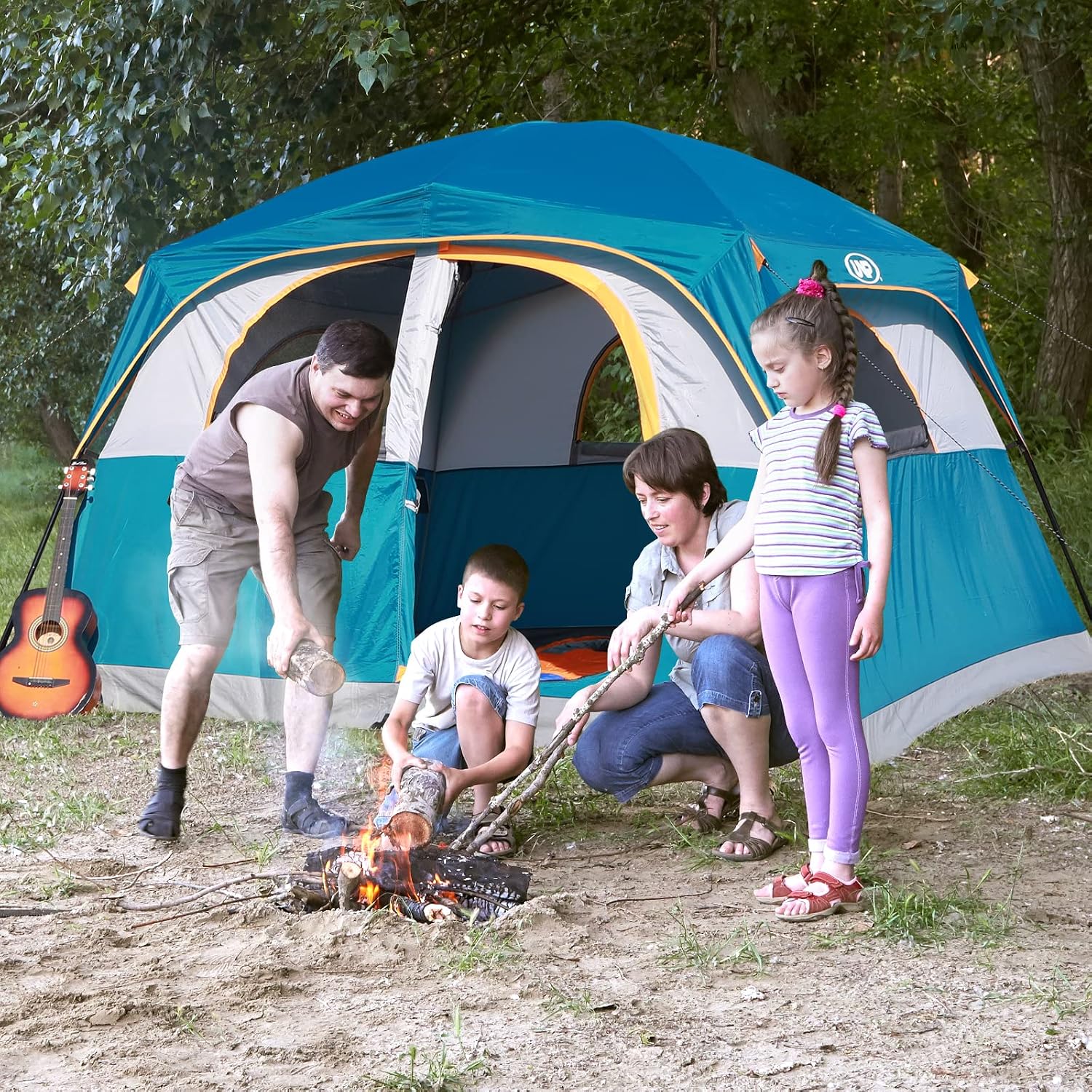 UNP 6 Person Tents for Camping Waterproof Family Cabin Tent with Rainfly