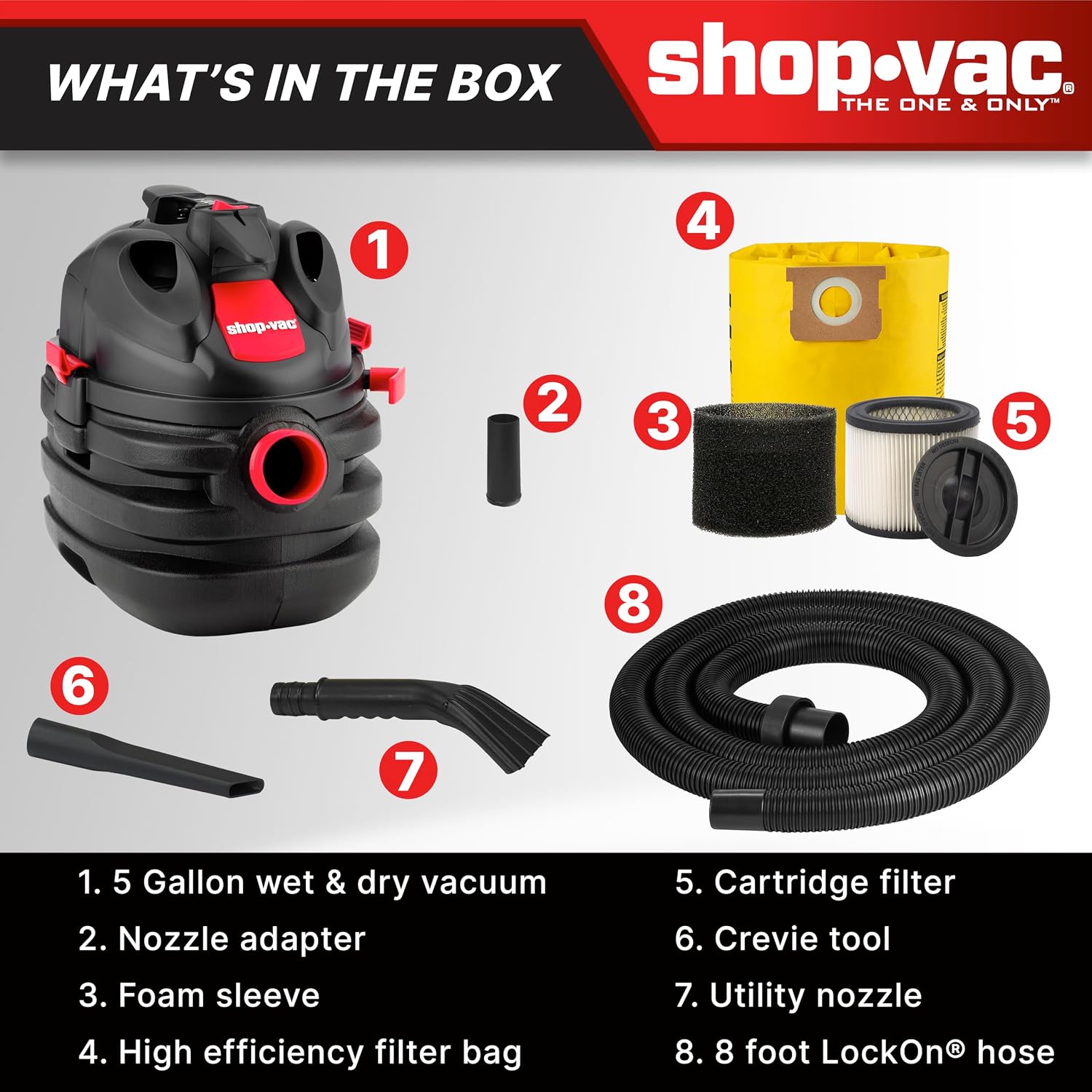 Shop-Vac 5 Gallon 6.0 Peak HP Portable Wet/Dry Vacuum with Blower Function