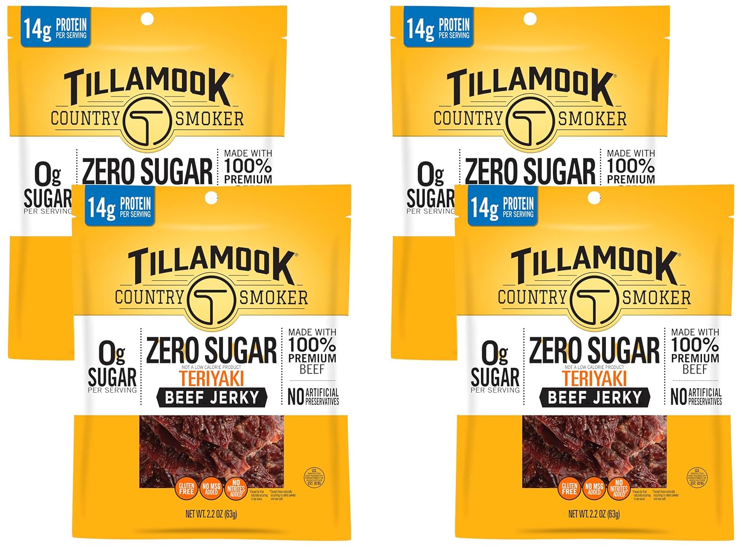 Tillamook Country Smoker Zero Sugar Keto Friendly Beef Jerky, Original, 2.2 Ounce