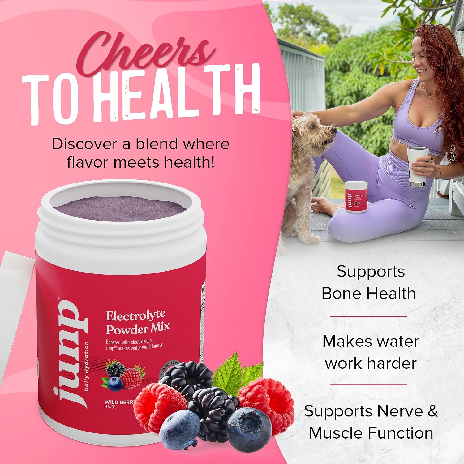 JUNP Electrolytes Powder No Sugar No Carbs – Lemonade Keto Electrolyte Drink Mix - Potassium & Salt Hydration Powder Electrolytes - Zero Calorie