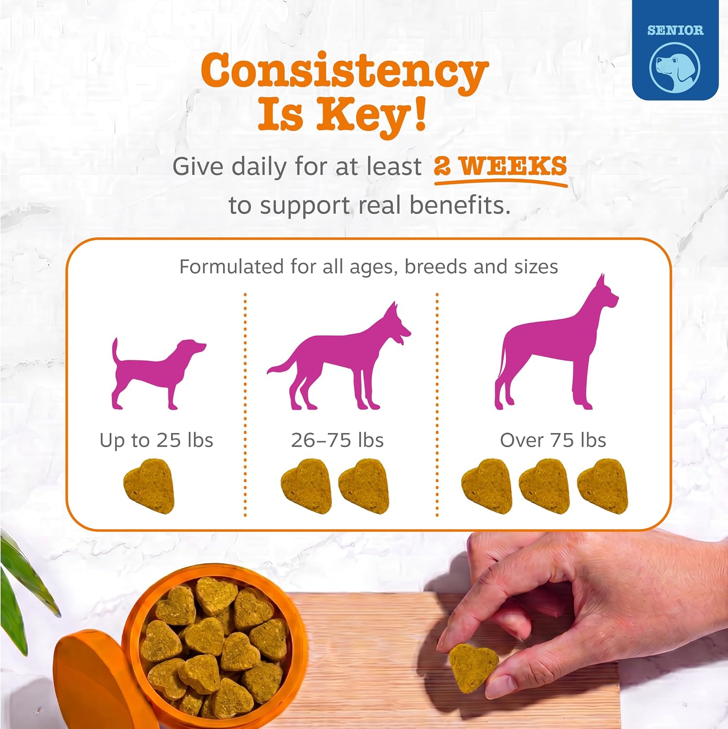 Zesty Paws Hip and Joint Supplement for Dogs - Glucosamine with Chondroitin, MSM, Vitamins C and E Dog Joint Relief - Mobility Bites Duck – 90 Count