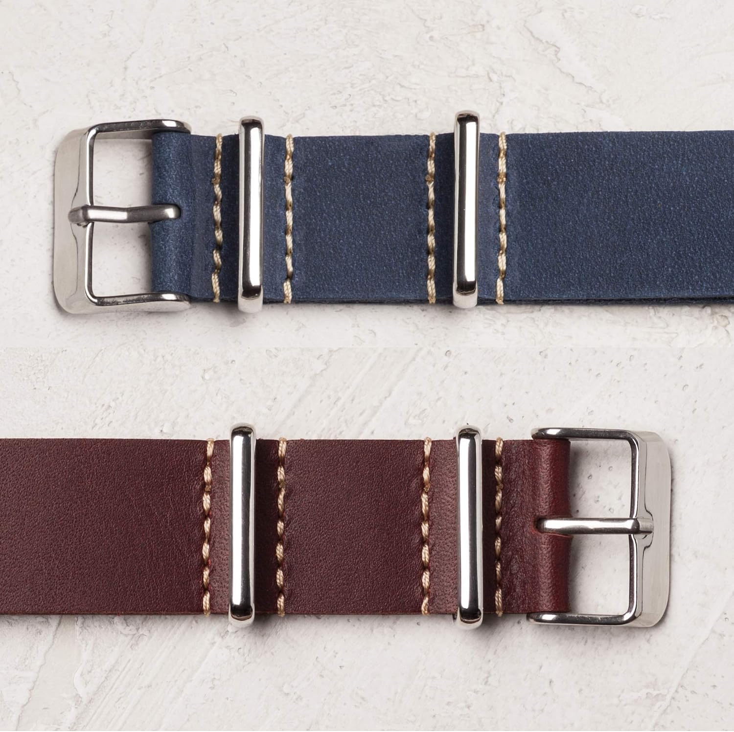 Benchmark Leather Watch Band - Crazy Horse Oiled Leather One-Piece Watch Straps for Men or Women - 18mm, 20mm, 22mm or 24mm Widths